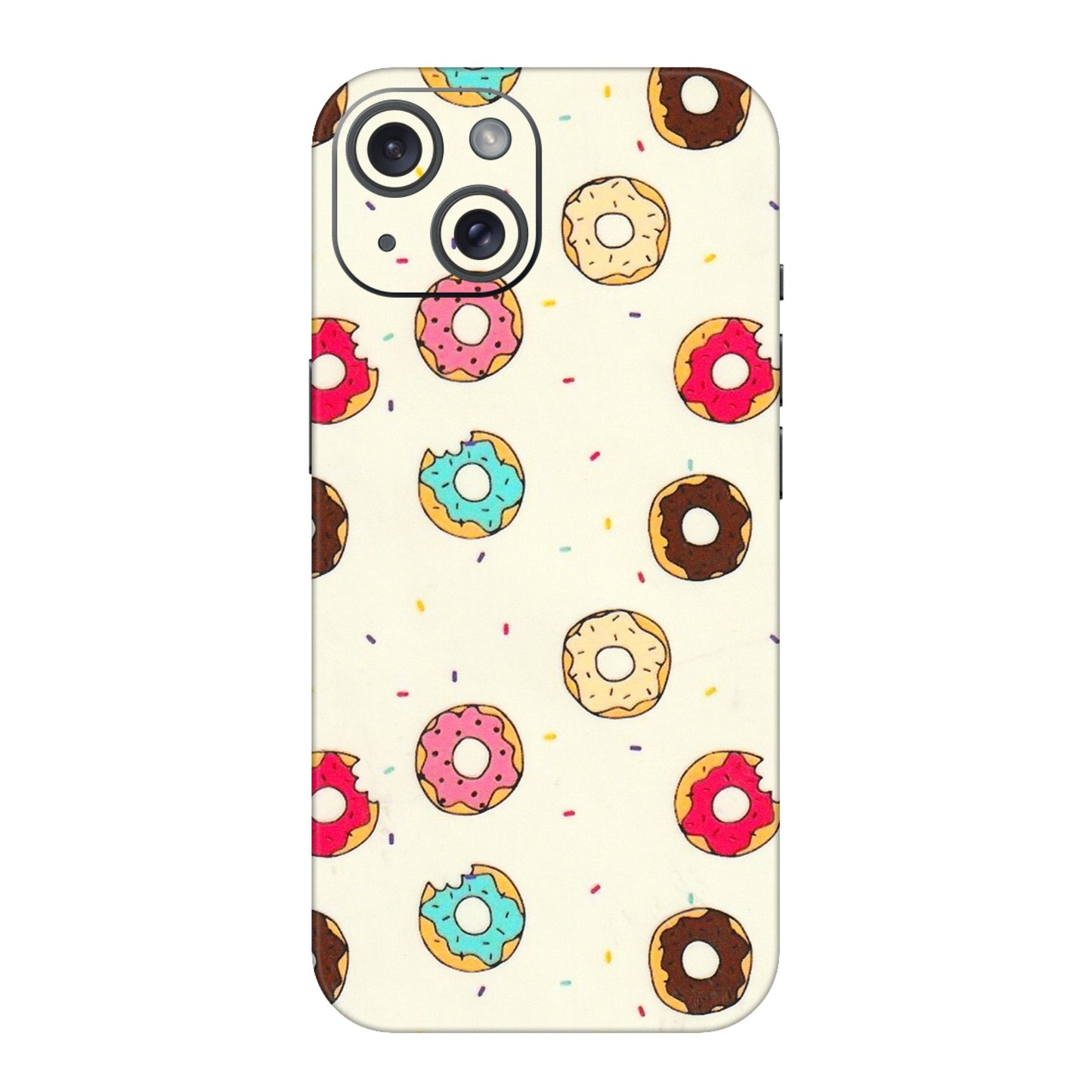 Apple iPhone Skins (All Models) - Mini Donuts Doodle Art - 3D Embossed Finish (L-122) iPhone 15
