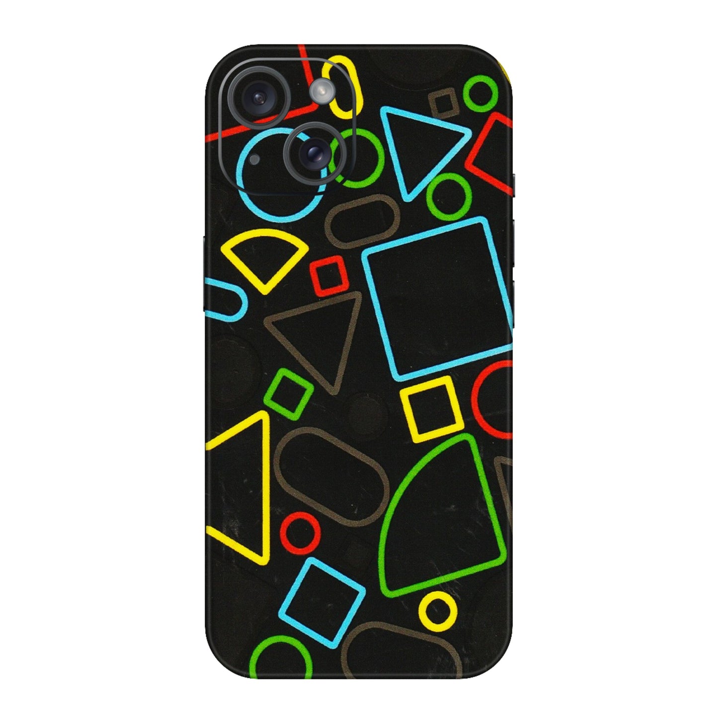 Apple iPhone Skins (All Models) - Black Shapes - 3D Embossed Finish (L-131) iPhone 15