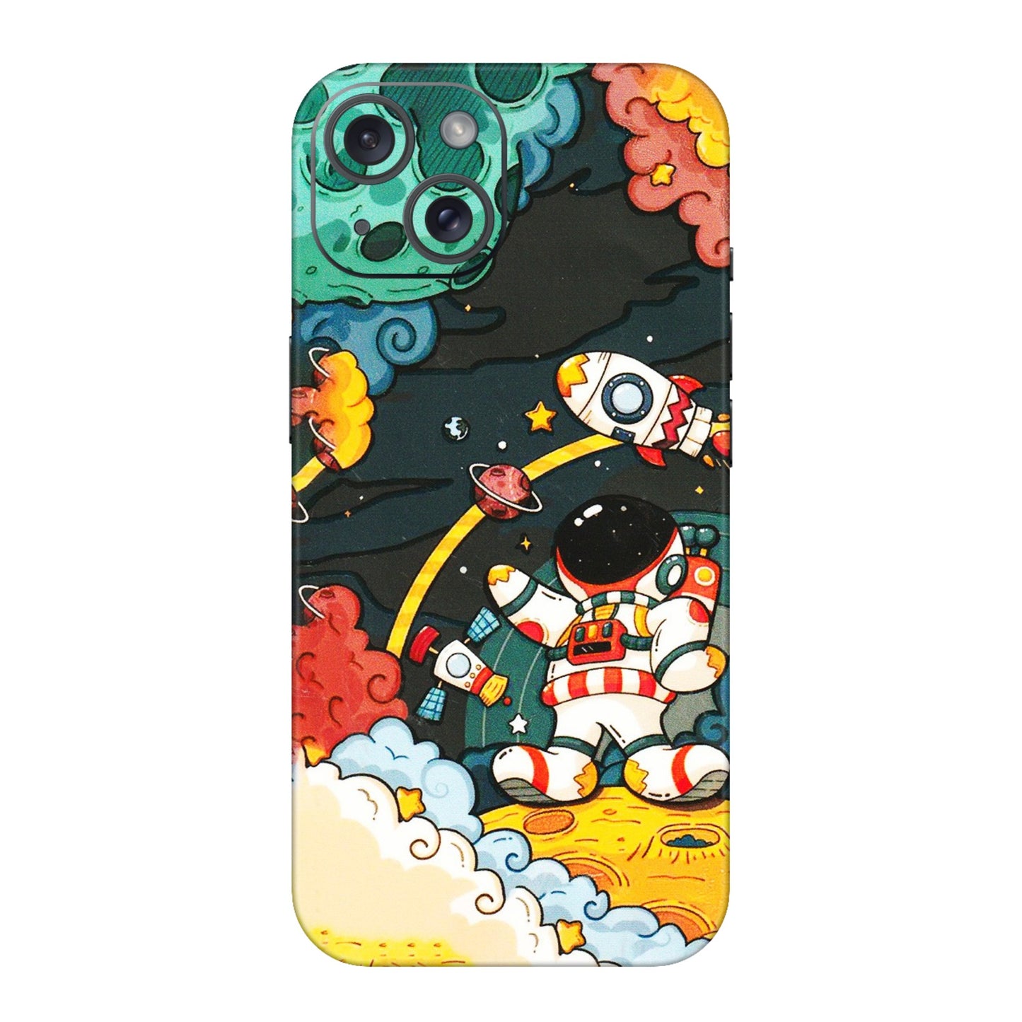 Apple iPhone Skins (All Models) - Astronauts & Spaceship - 3D Embossed Finish (L-145) iPhone 15