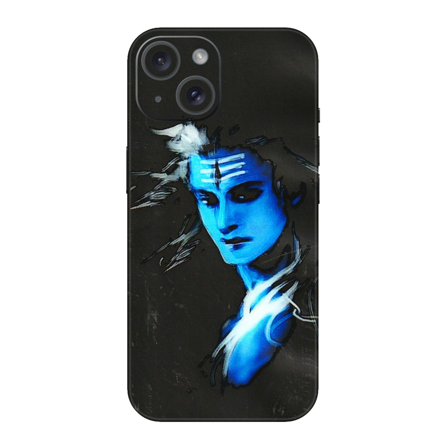 Apple iPhone Skins (All Models) - Har Har Mahadev Blue/Black - 3D Embossed Finish (L-185) iPhone 15