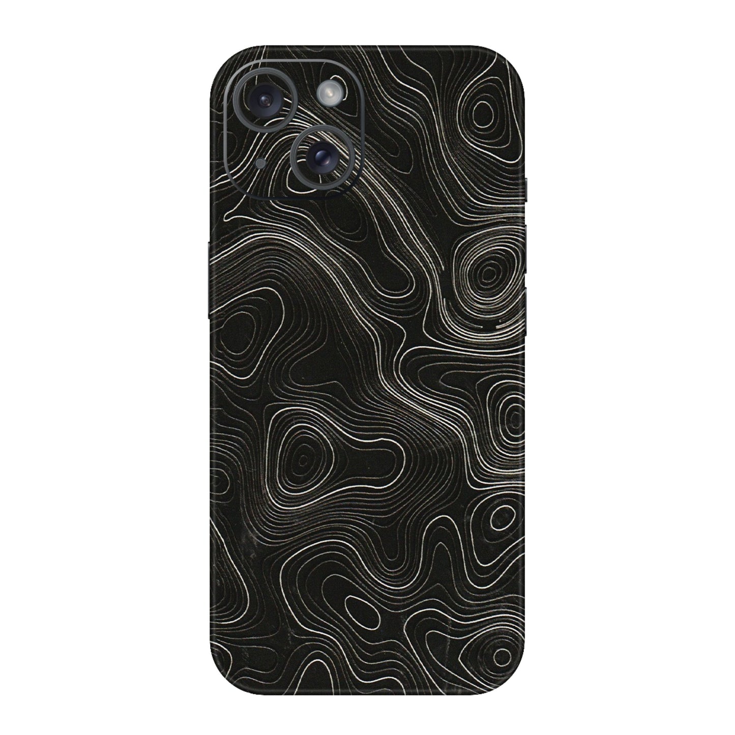 Apple iPhone Skins (All Models) - Black Swirl - 3D Embossed Finish (L-196) iPhone 15