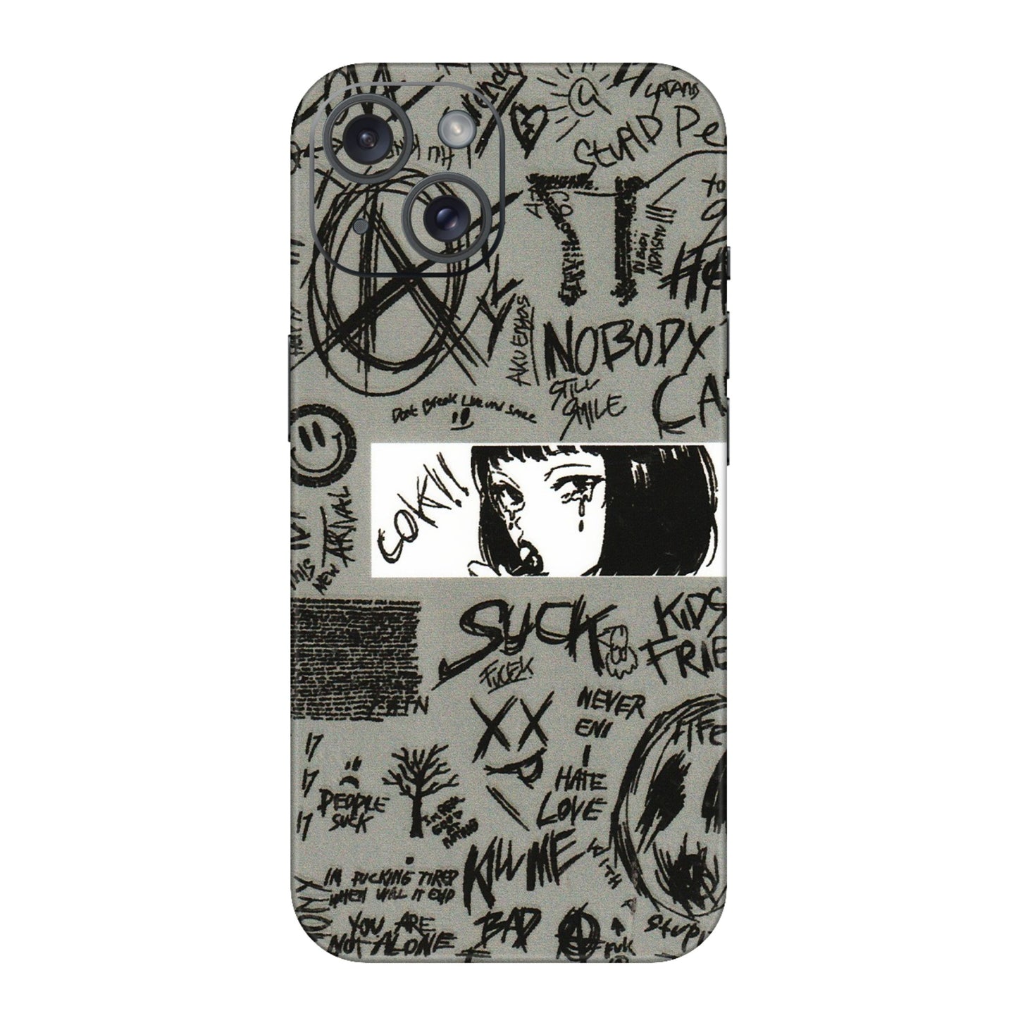 Apple iPhone Skins (All Models) - Never Have Love Anime - 3D Embossed Finish (L-260) iPhone 15