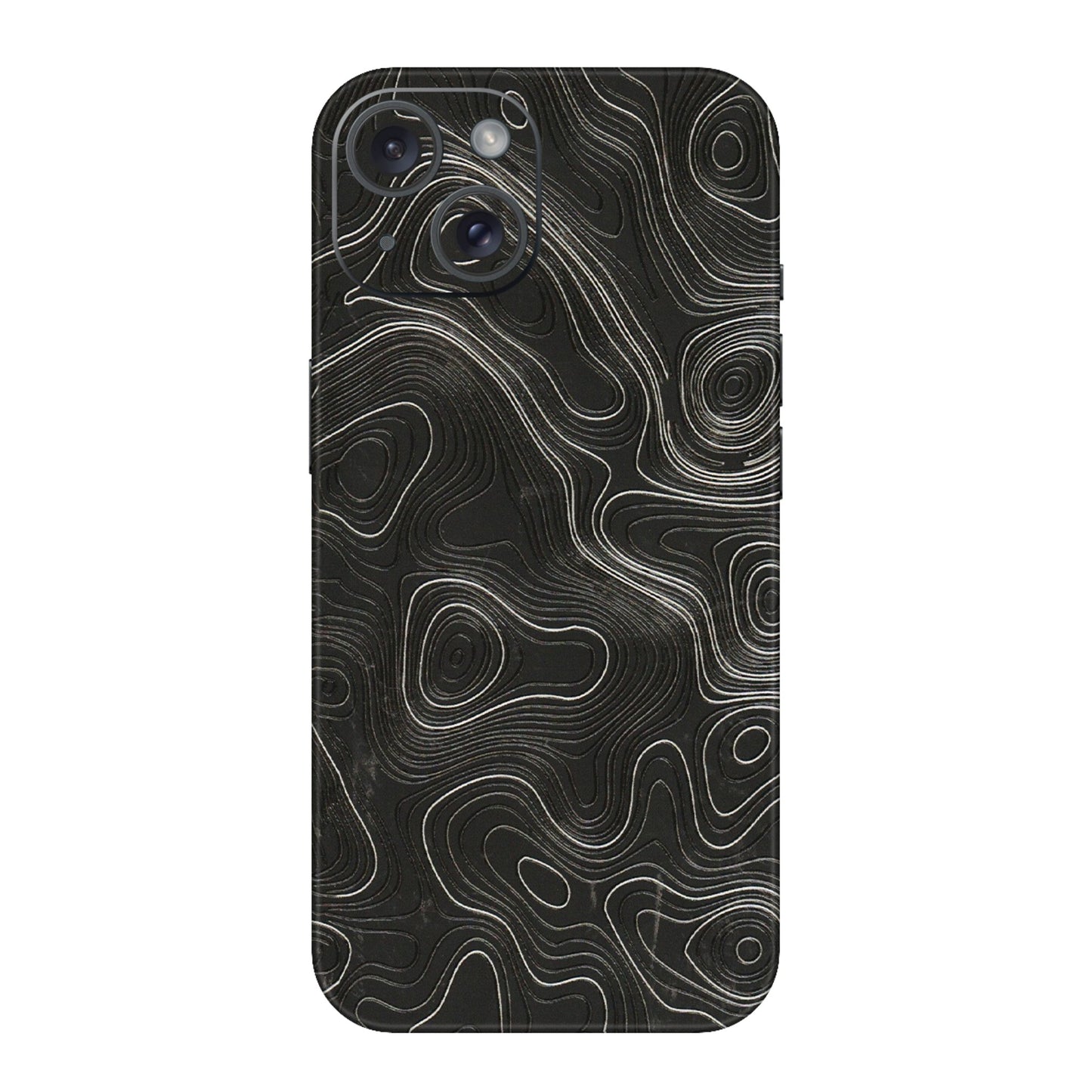Apple iPhone Skins (All Models) - Abstract White Line Map - 3D Embossed Finish (L-269) iPhone 15