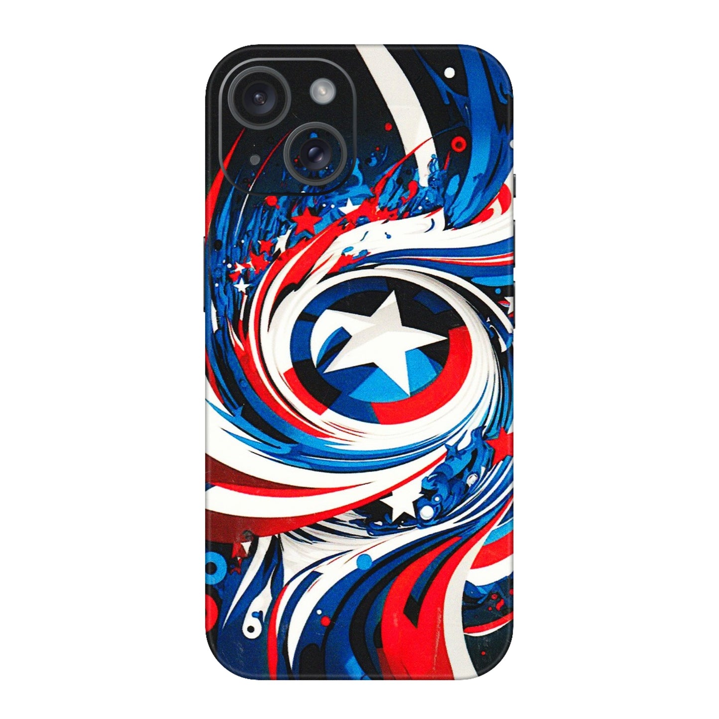 Apple iPhone Skins (All Models) - Captain America Logo - 3D Embossed Finish (L-307) iPhone 15