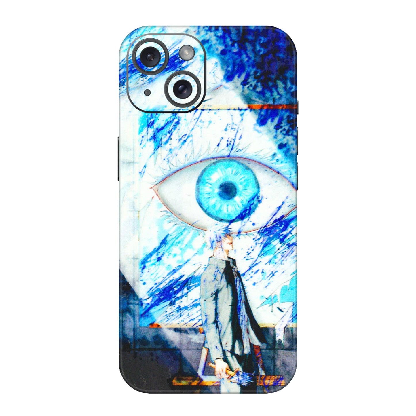 Apple iPhone Skins (All Models) - Anime Sea Blue Eye - 3D Embossed Finish (L-318) iPhone 15