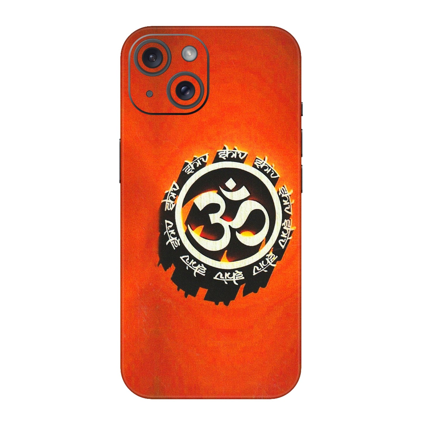 Apple iPhone Skins (All Models) - Aum Shiv Orange - 3D Embossed Finish (L-32) iPhone 15