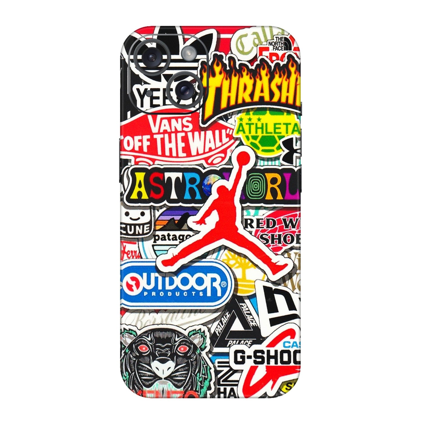 Apple iPhone Skins (All Models) - Multi Brands Sticker Graffiti - 3D Embossed Finish (L-37) iPhone 15