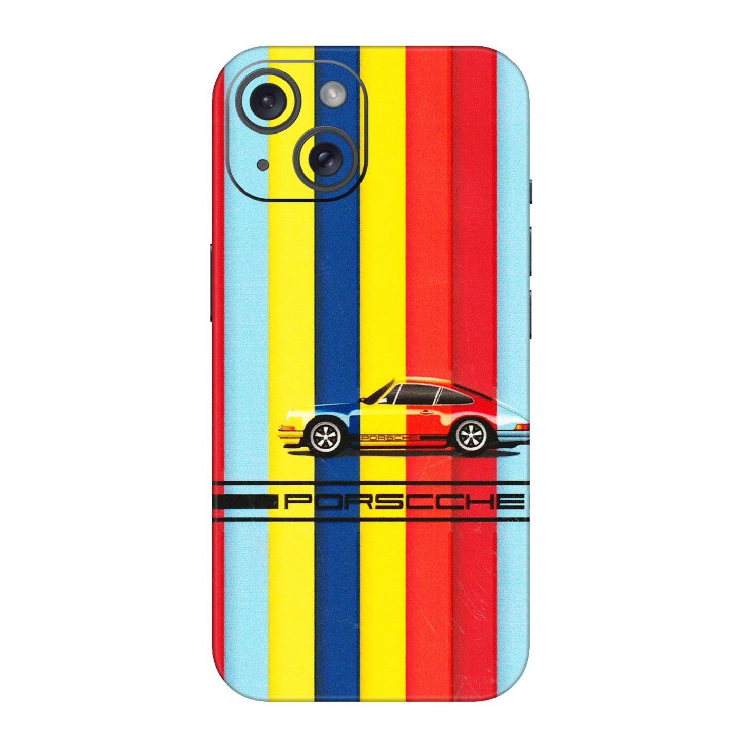 Apple iPhone Skins (All Models) - Multicolour Porche - 3D Embossed Finish (L-39) iPhone 15