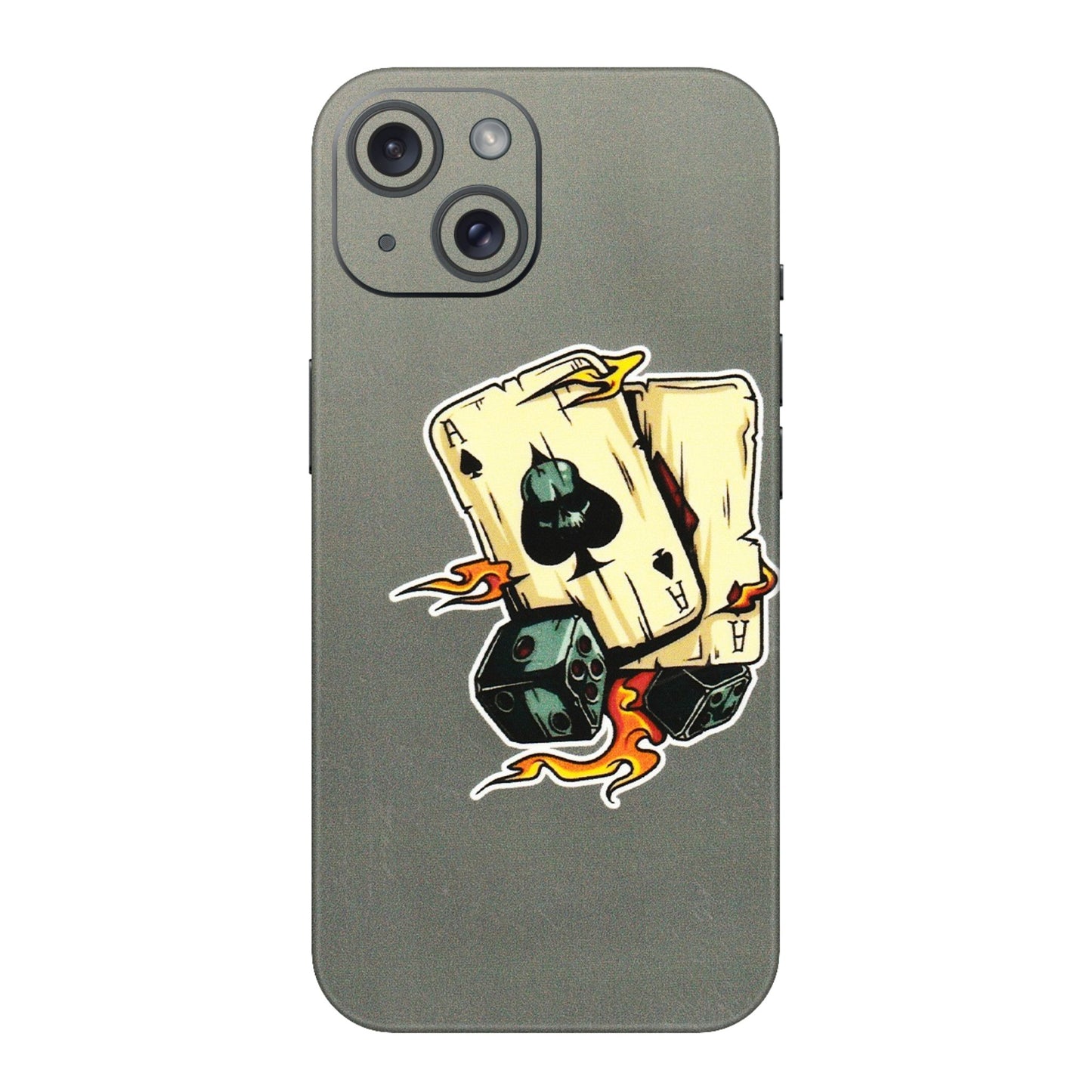 Apple iPhone Skins (All Models) - Grey Cards Of Ace - 3D Embossed Finish (L-77) iPhone 15