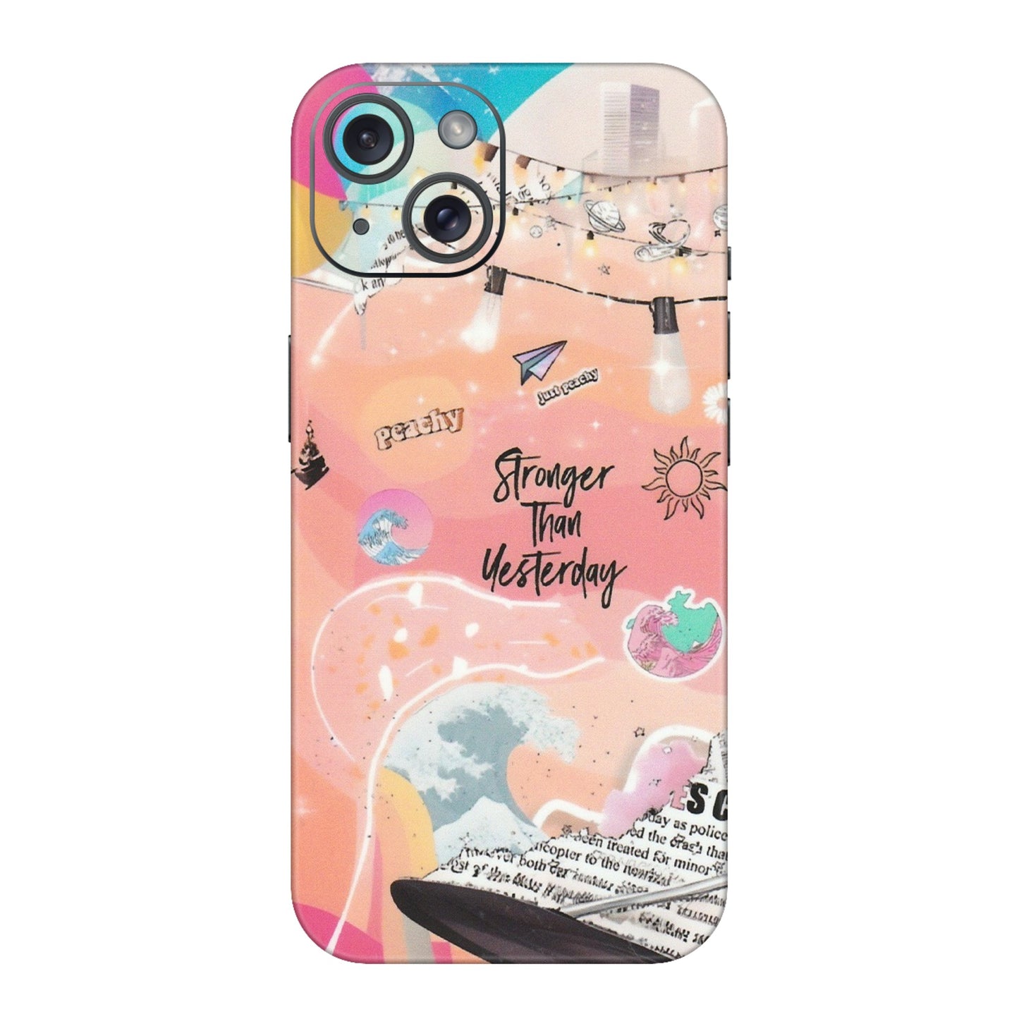 Apple iPhone Skins (All Models) - Stronger Then Yesterday - Matte Finish (M-128) iPhone 15