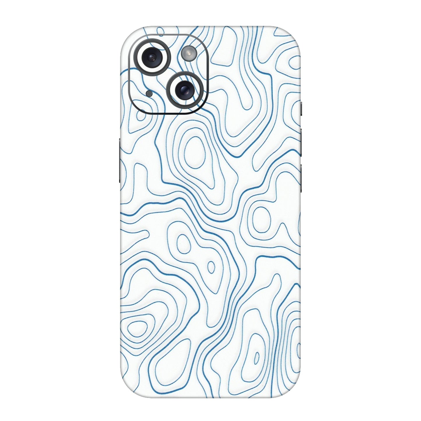 Apple iPhone Skins (All Models) - Blue And White Swirls - Matte Finish (M-139) iPhone 15