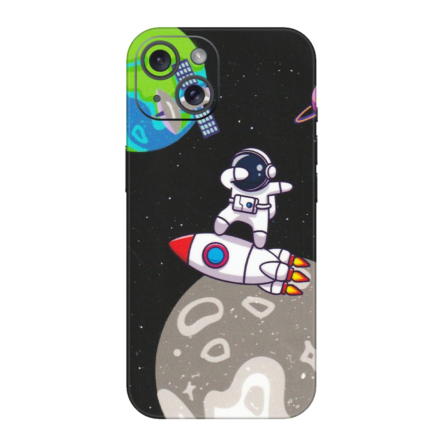 Apple iPhone Skins (All Models) - Astronaut Vibing Toon Running - Matte Finish (M-39) iPhone 15