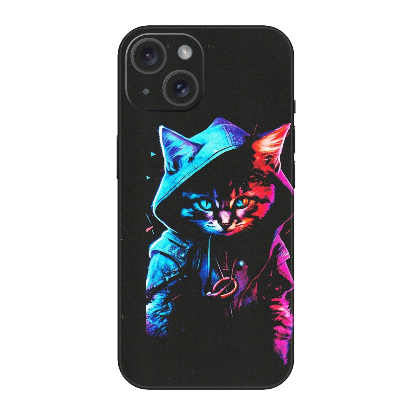 Apple iPhone Skins (All Models) - Cyberpunk Cat - Matte Finish (M-45) iPhone 15