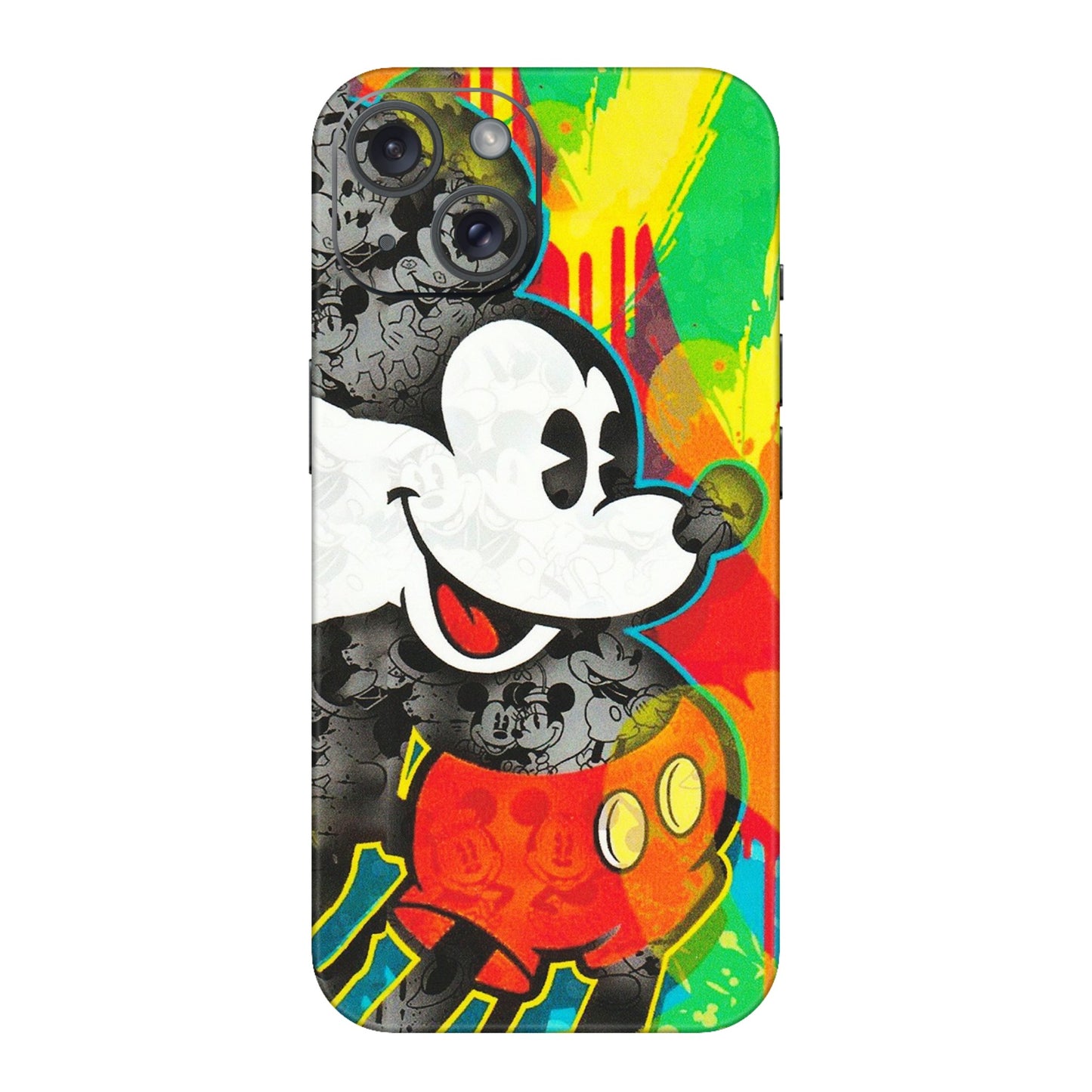 Apple iPhone Skins (All Models) - Multiple Mickey With Colourful Texture - Matte Finish (M-84) iPhone 15