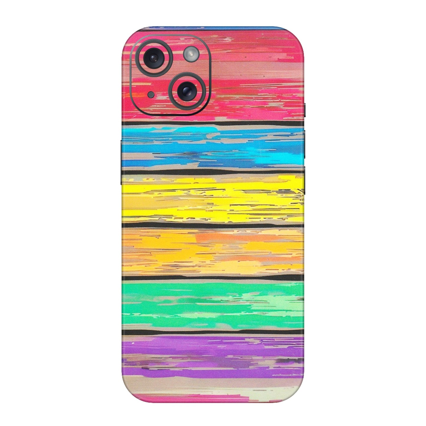 Apple iPhone Skins (All Models) - Multi Colour Wooden Wall - Matte Finish (M-96) iPhone 15