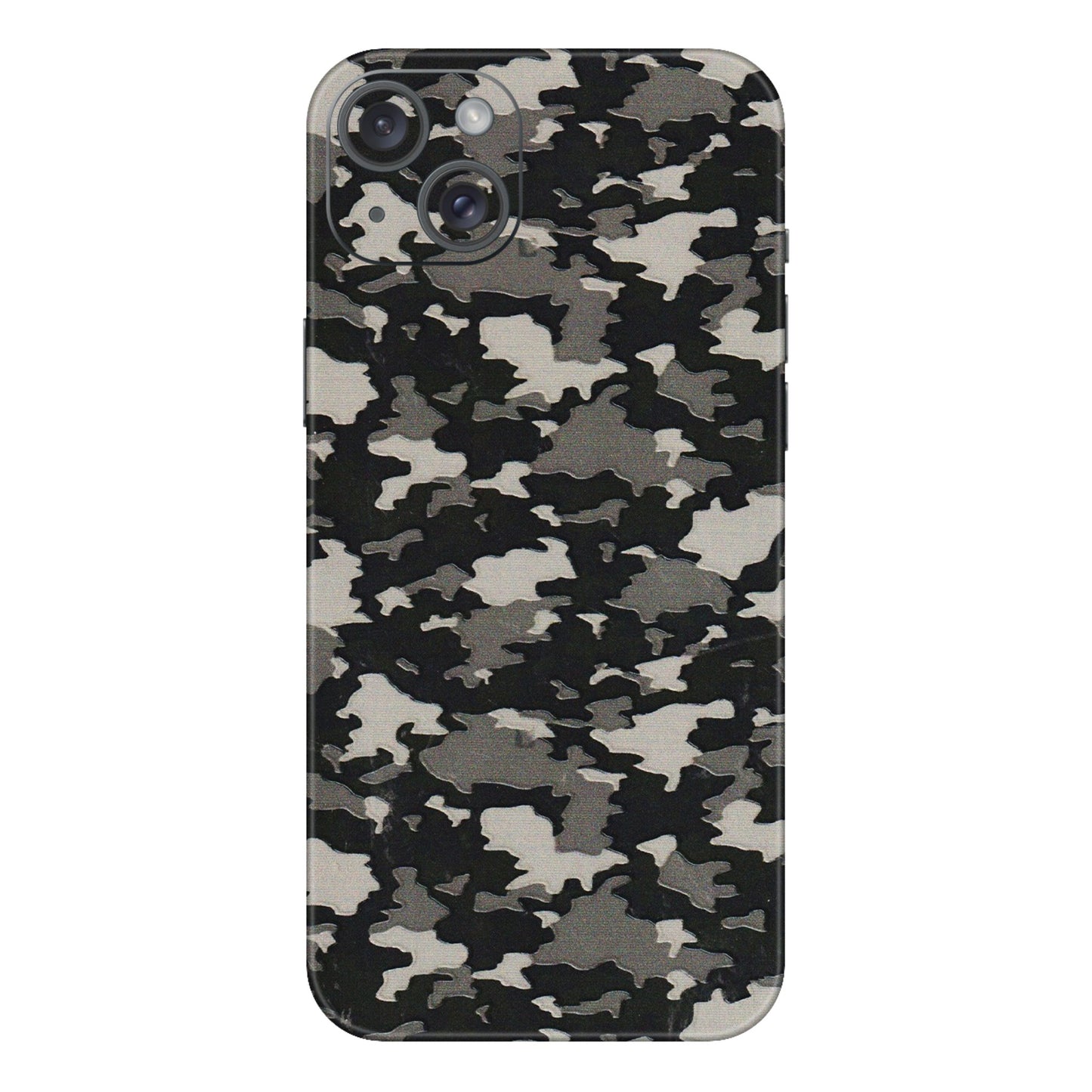 Apple iPhone Skins (All Models) - Black/Grey Camoflaunge - 3D Embossed Finish (L-142) iPhone 15 Plus