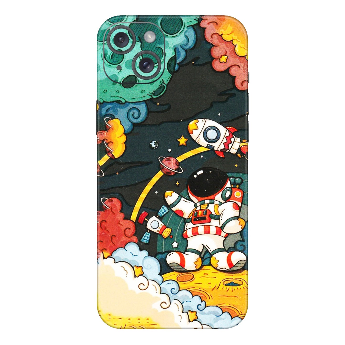 Apple iPhone Skins (All Models) - Astronauts & Spaceship - 3D Embossed Finish (L-145) iPhone 15 Plus