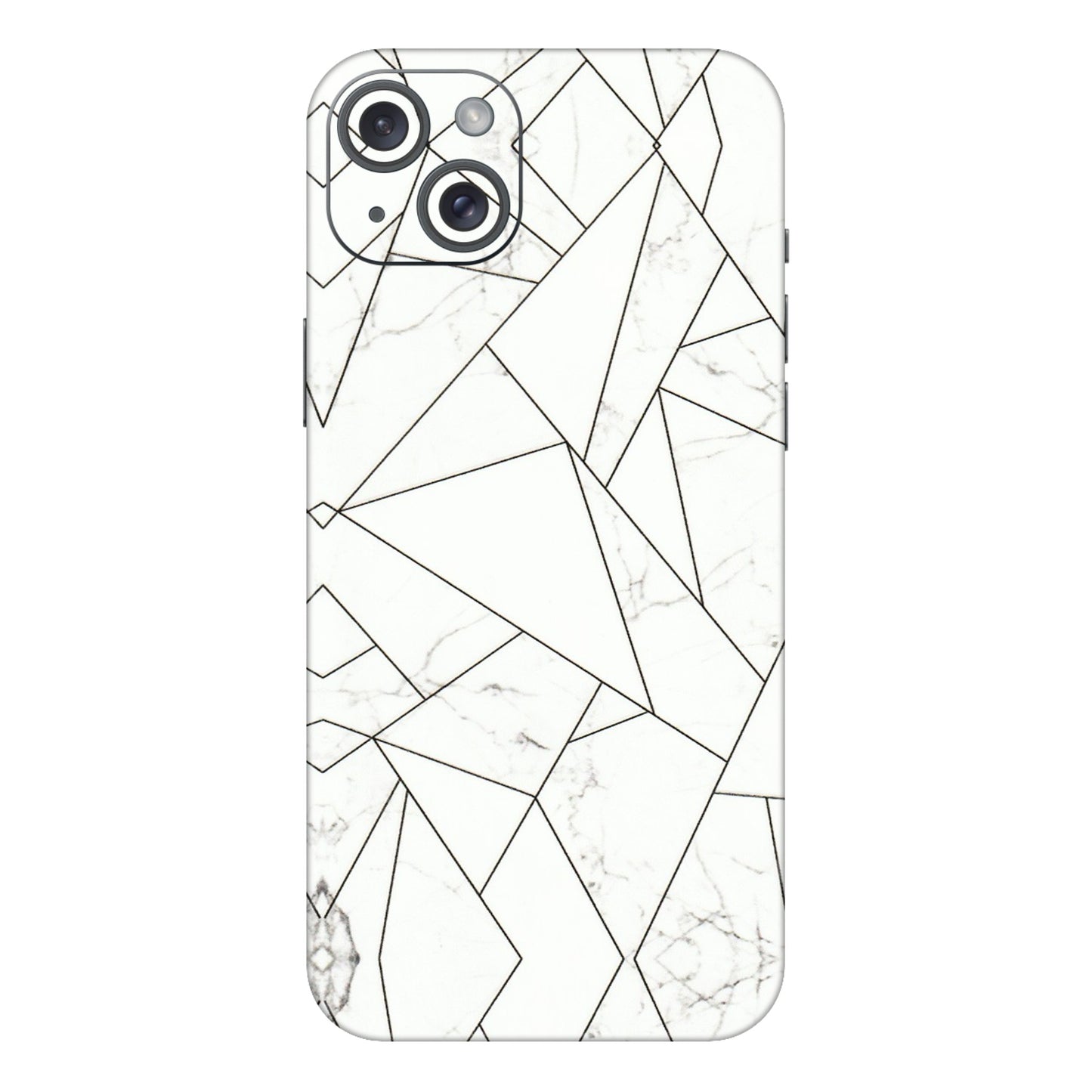 Apple iPhone Skins (All Models) - Luxury White Marble Effect - 3D Embossed Finish (L-168) iPhone 15 Plus