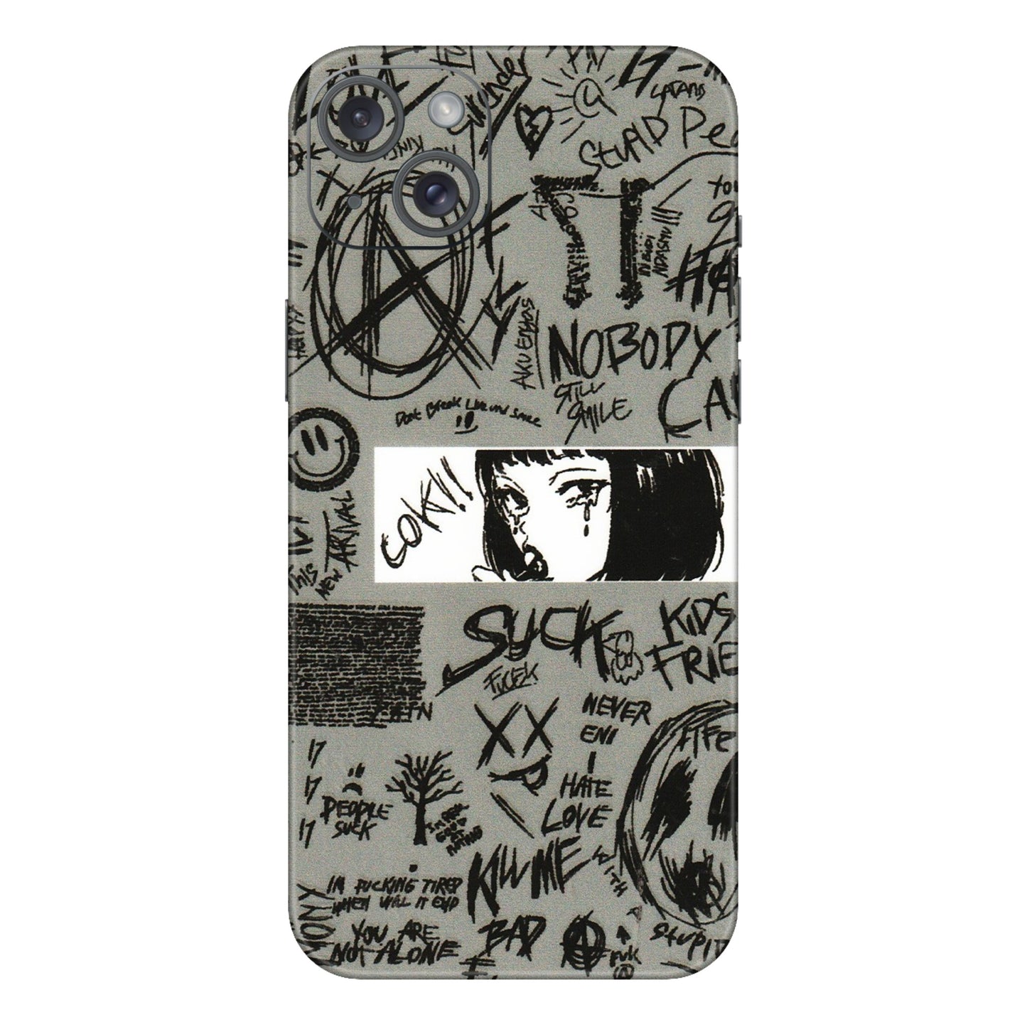 Apple iPhone Skins (All Models) - Never Have Love Anime - 3D Embossed Finish (L-260) iPhone 15 Plus