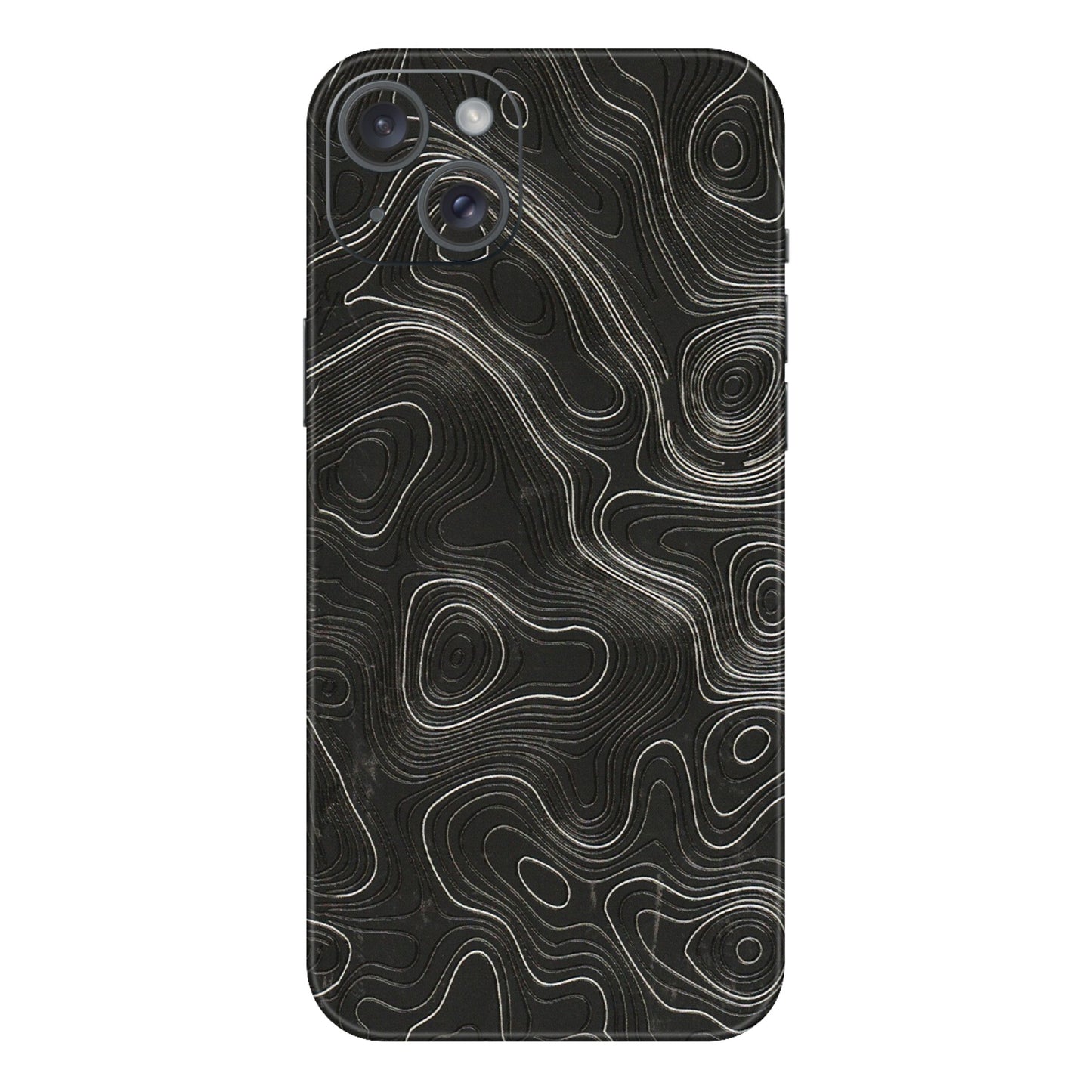 Apple iPhone Skins (All Models) - Abstract White Line Map - 3D Embossed Finish (L-269) iPhone 15 Plus