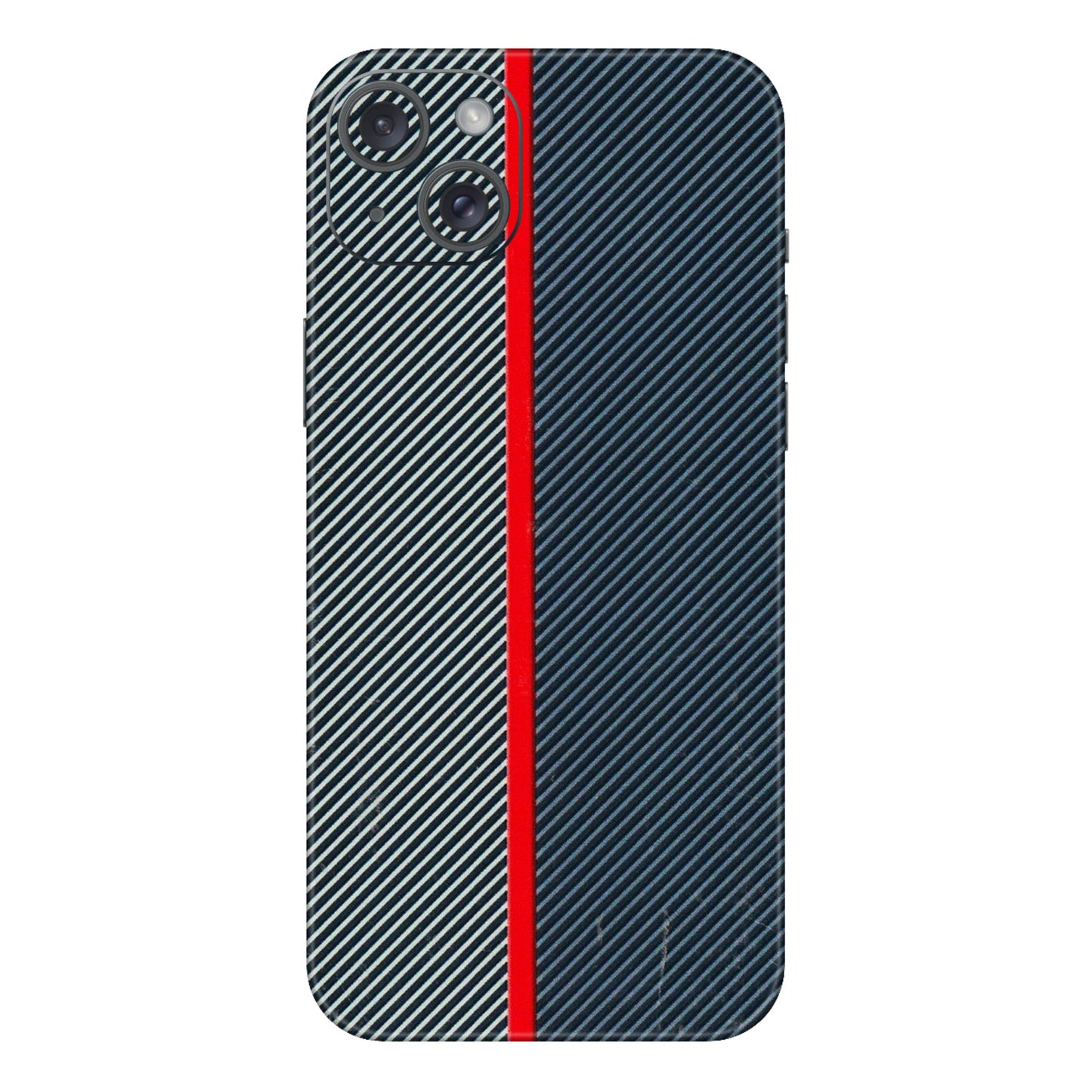 Apple iPhone Skins (All Models) - Blue Sober Lines - 3D Embossed Finish (L-305) iPhone 15 Plus