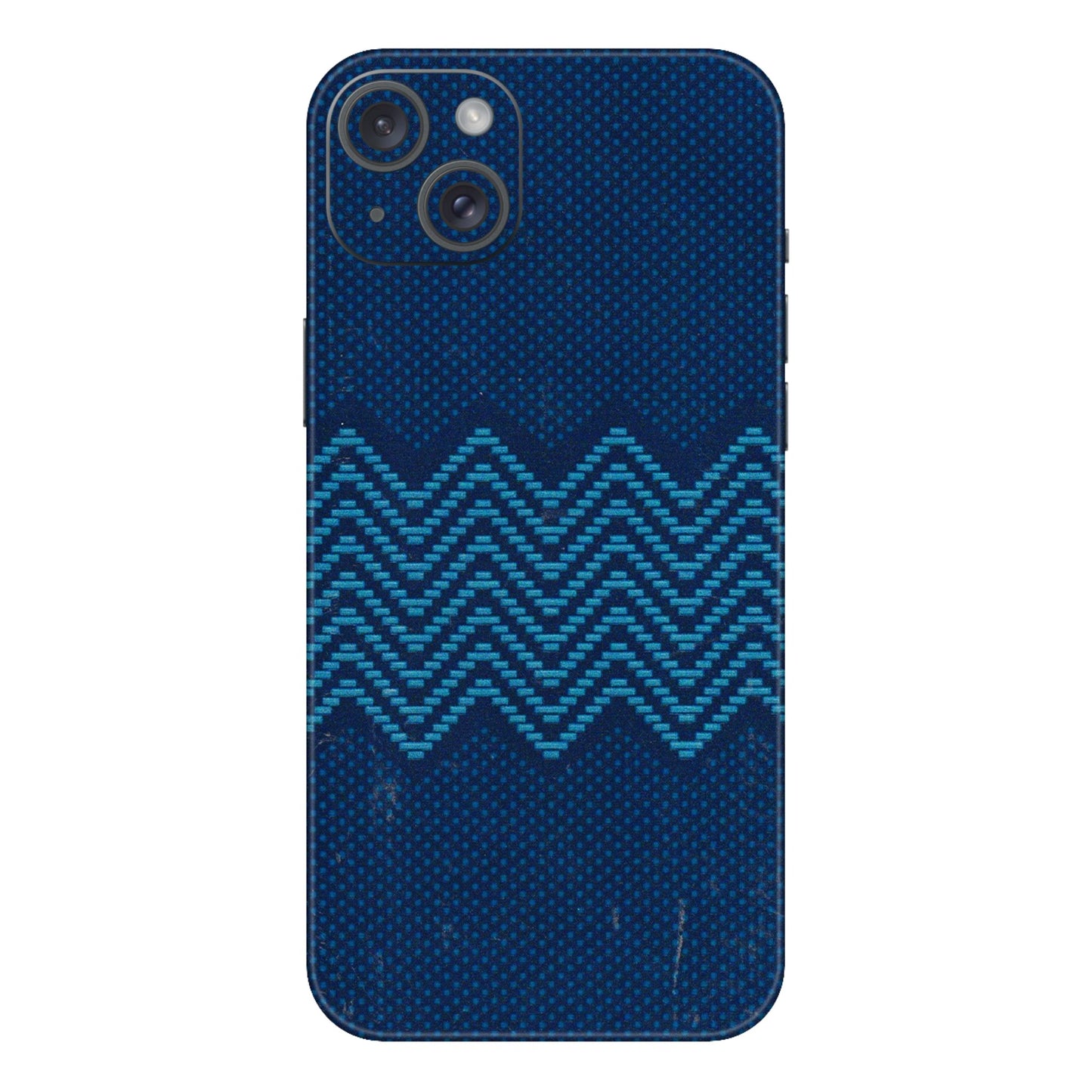 Apple iPhone Skins (All Models) - Blue Sober Waves - 3D Embossed Finish (L-306) iPhone 15 Plus