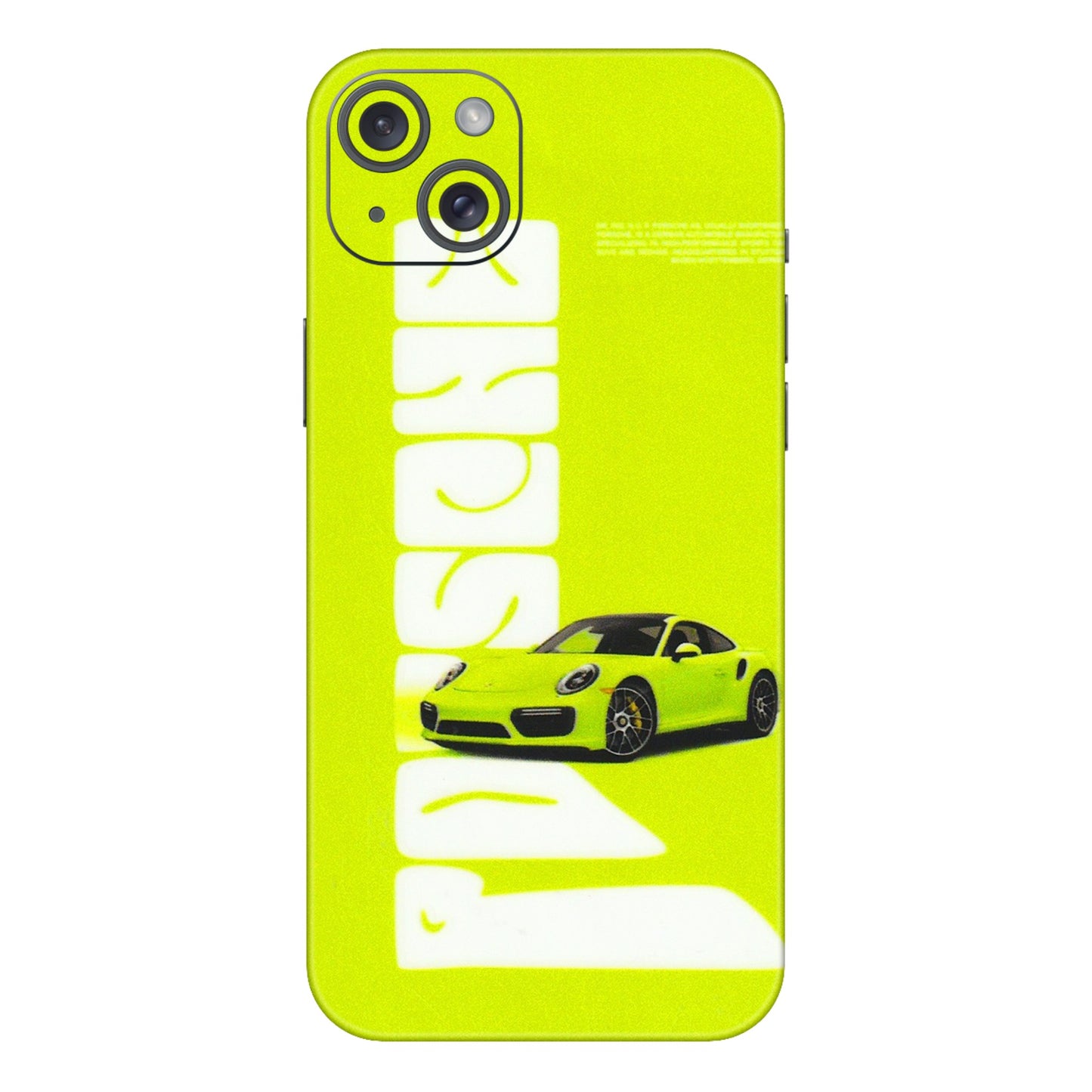 Apple iPhone Skins (All Models) - Lime Green Porche - 3D Embossed Finish (L-30) iPhone 15 Plus