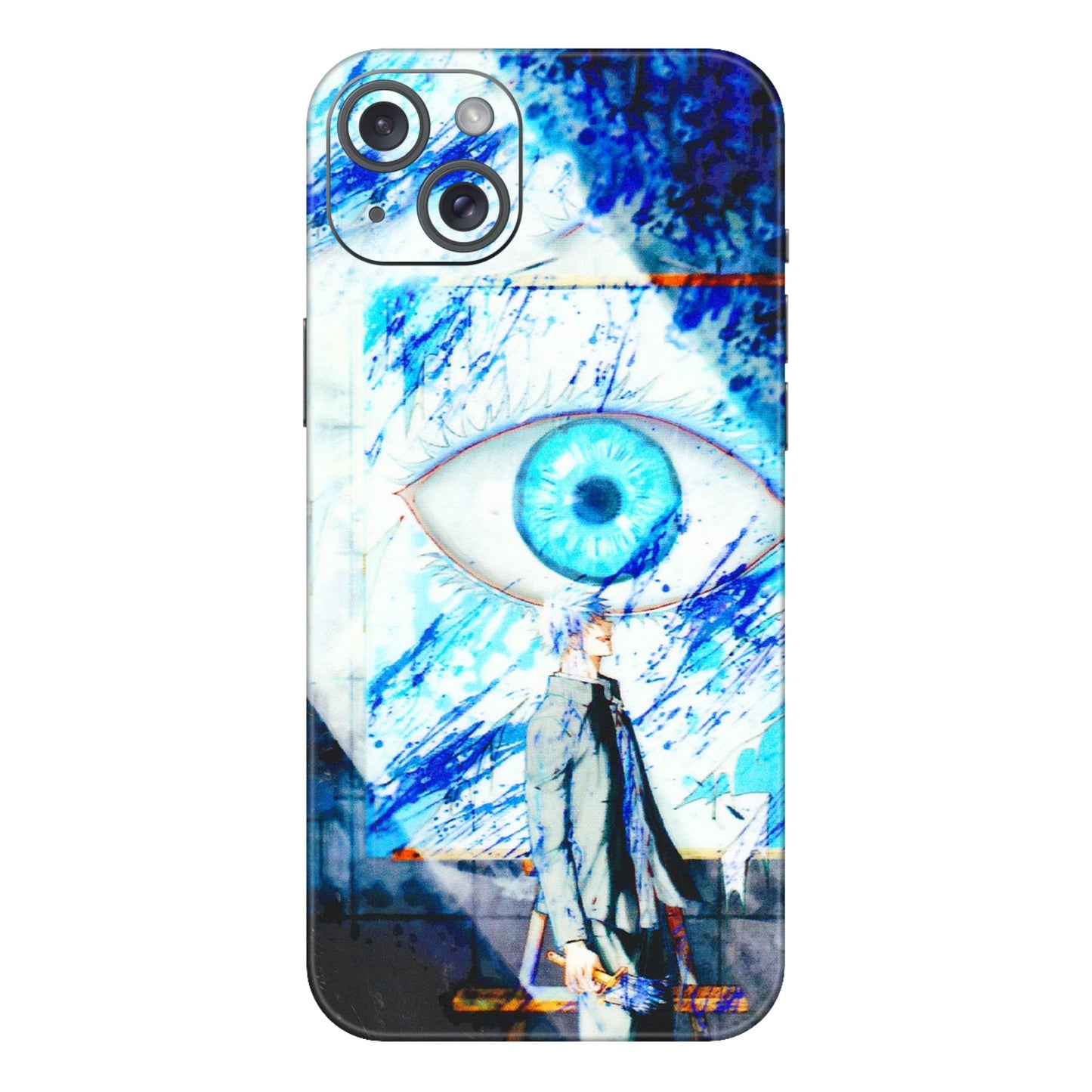 Apple iPhone Skins (All Models) - Anime Sea Blue Eye - 3D Embossed Finish (L-318) iPhone 15 Plus