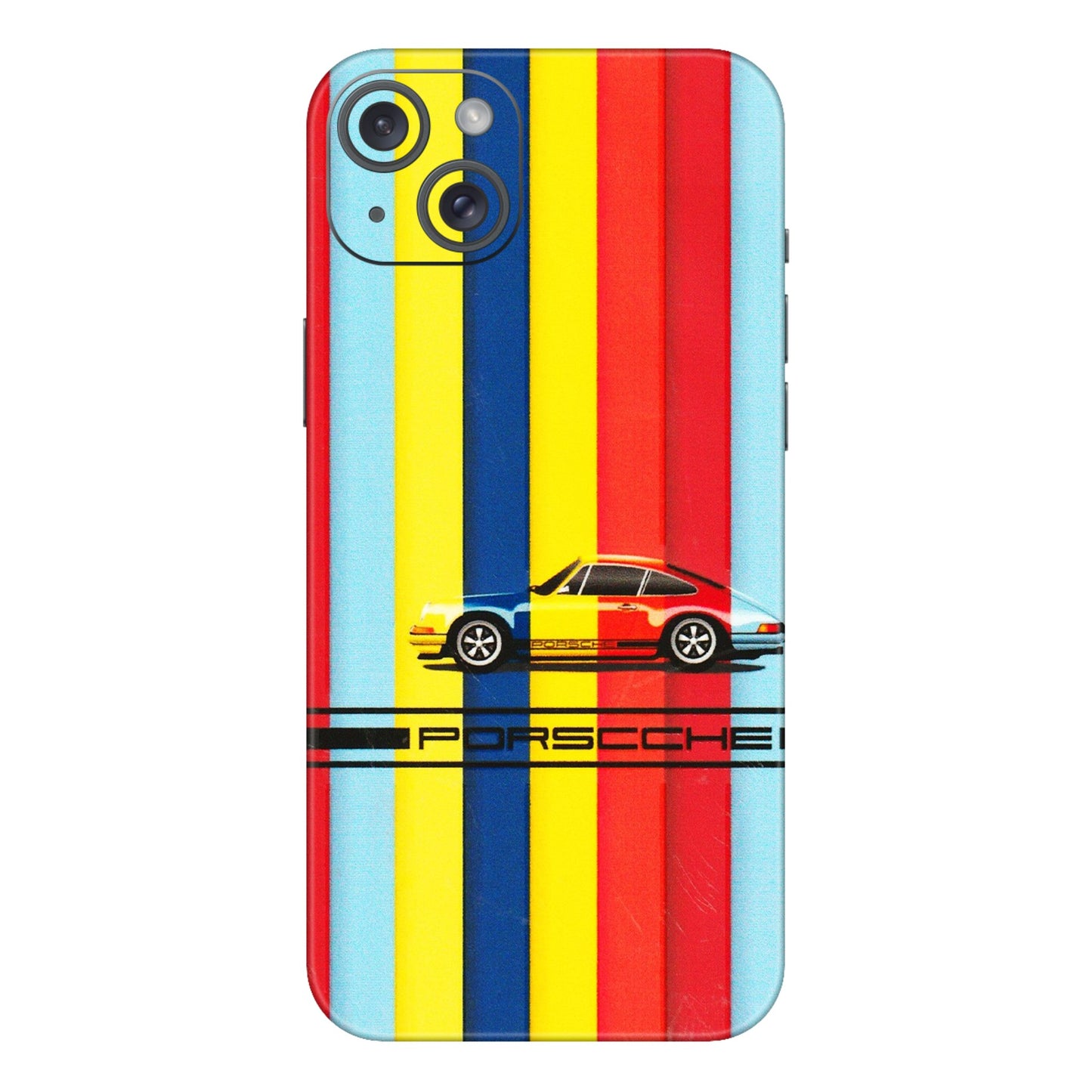 Apple iPhone Skins (All Models) - Multicolour Porche - 3D Embossed Finish (L-39) iPhone 15 Plus