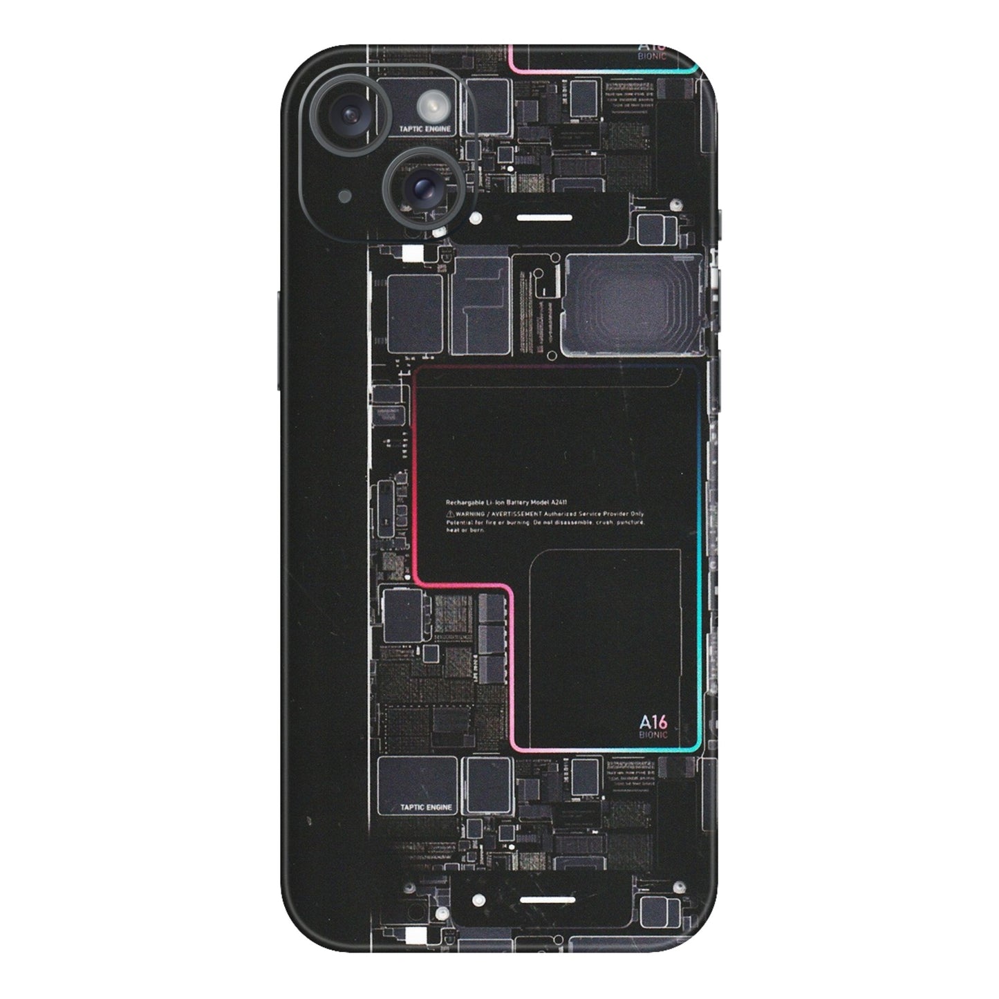 Apple iPhone Skins (All Models) - Motherboard Circuit Layout - Matte Finish (M-117) iPhone 15 Plus