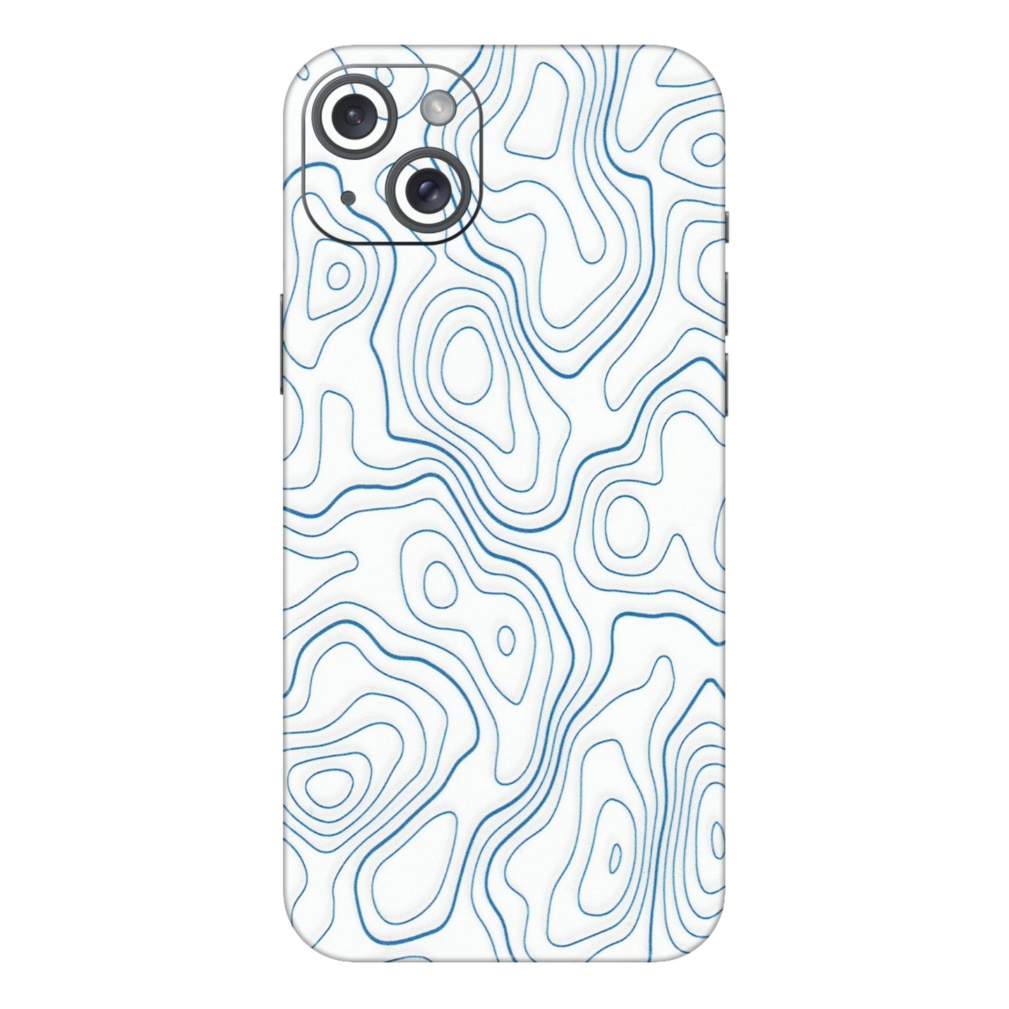 Apple iPhone Skins (All Models) - Blue And White Swirls - Matte Finish (M-139) iPhone 15 Plus