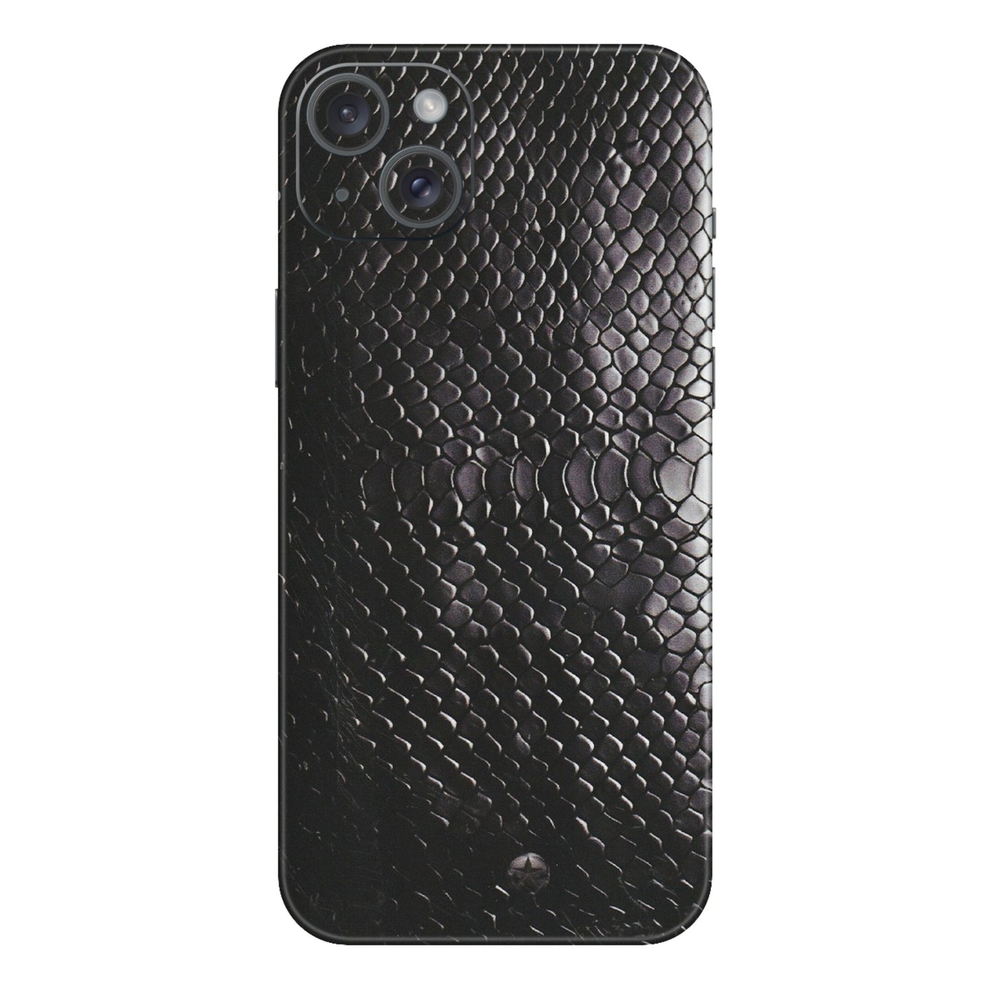 Apple iPhone Skins (All Models) - Black Snack Leather - Matte Finish (M-147) iPhone 15 Plus