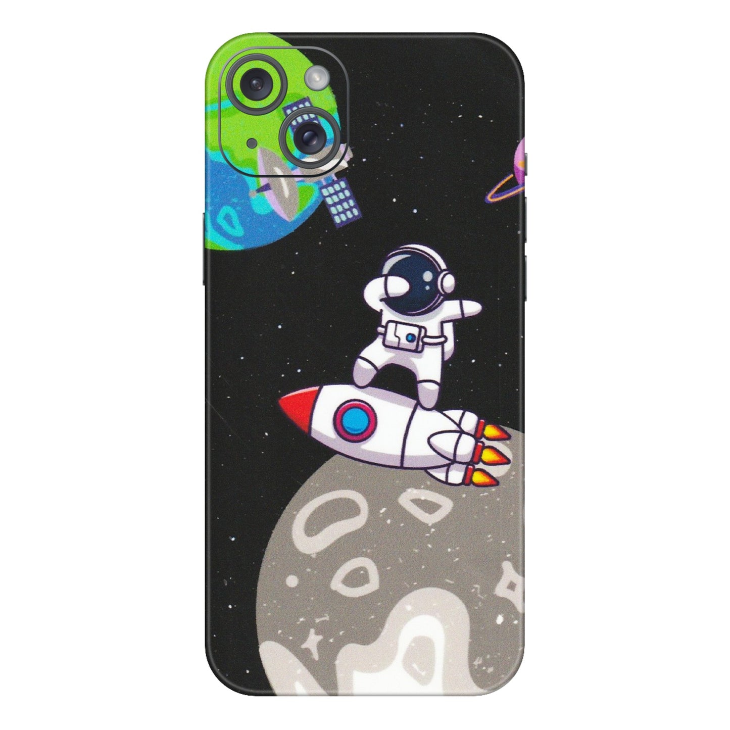 Apple iPhone Skins (All Models) - Astronaut Vibing Toon Running - Matte Finish (M-39) iPhone 15 Plus
