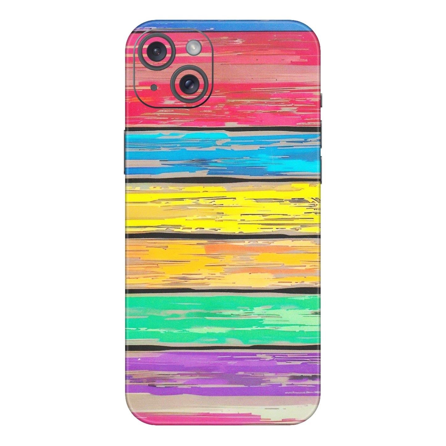 Apple iPhone Skins (All Models) - Multi Colour Wooden Wall - Matte Finish (M-96) iPhone 15 Plus