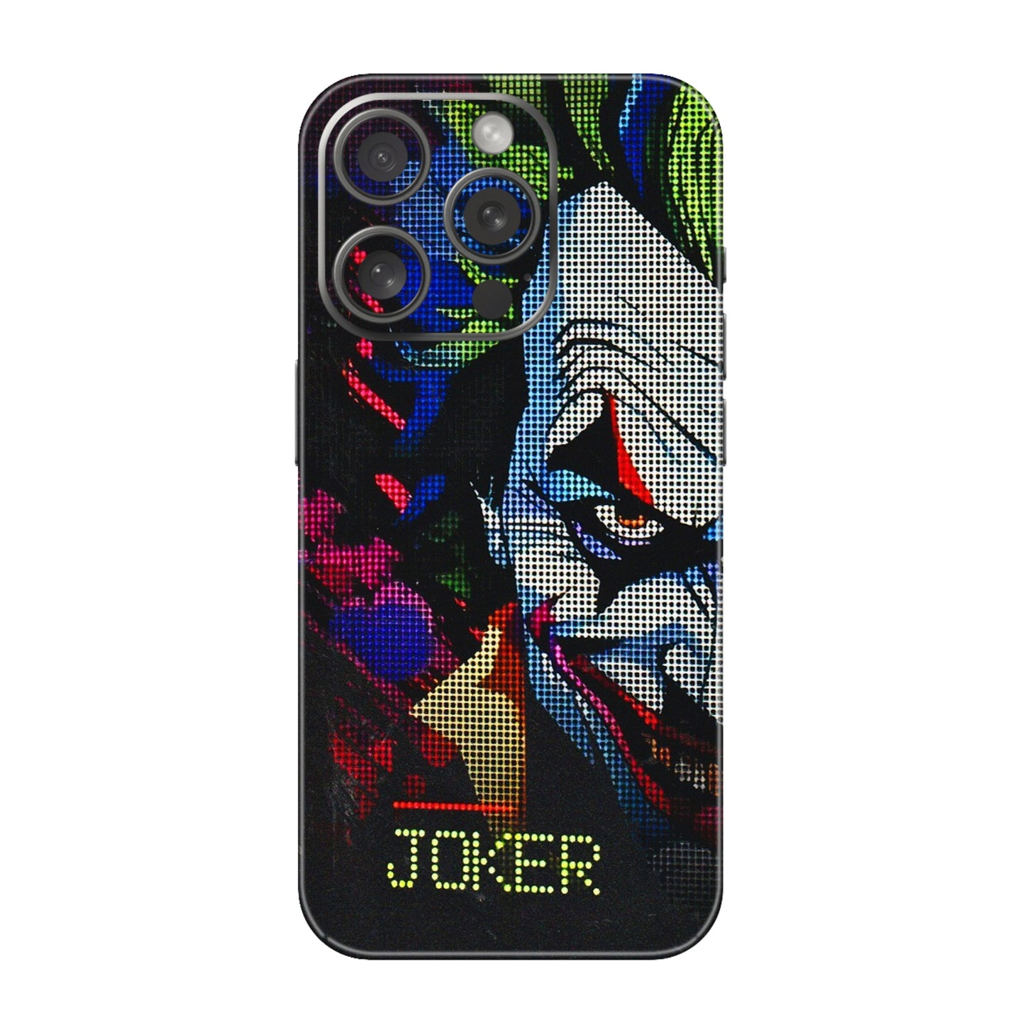 Apple iPhone Skins (All Models) - Joker Dot Matrix - 3D Embossed Finish (L-08) iPhone 15 Pro