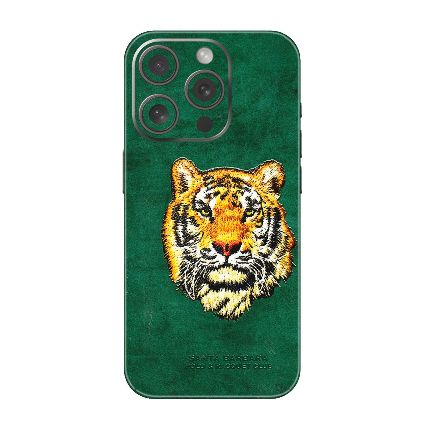 Apple iPhone Skins (All Models) - Leather Feel Tiger - 3D Embossed Finish (L-111) iPhone 15 Pro
