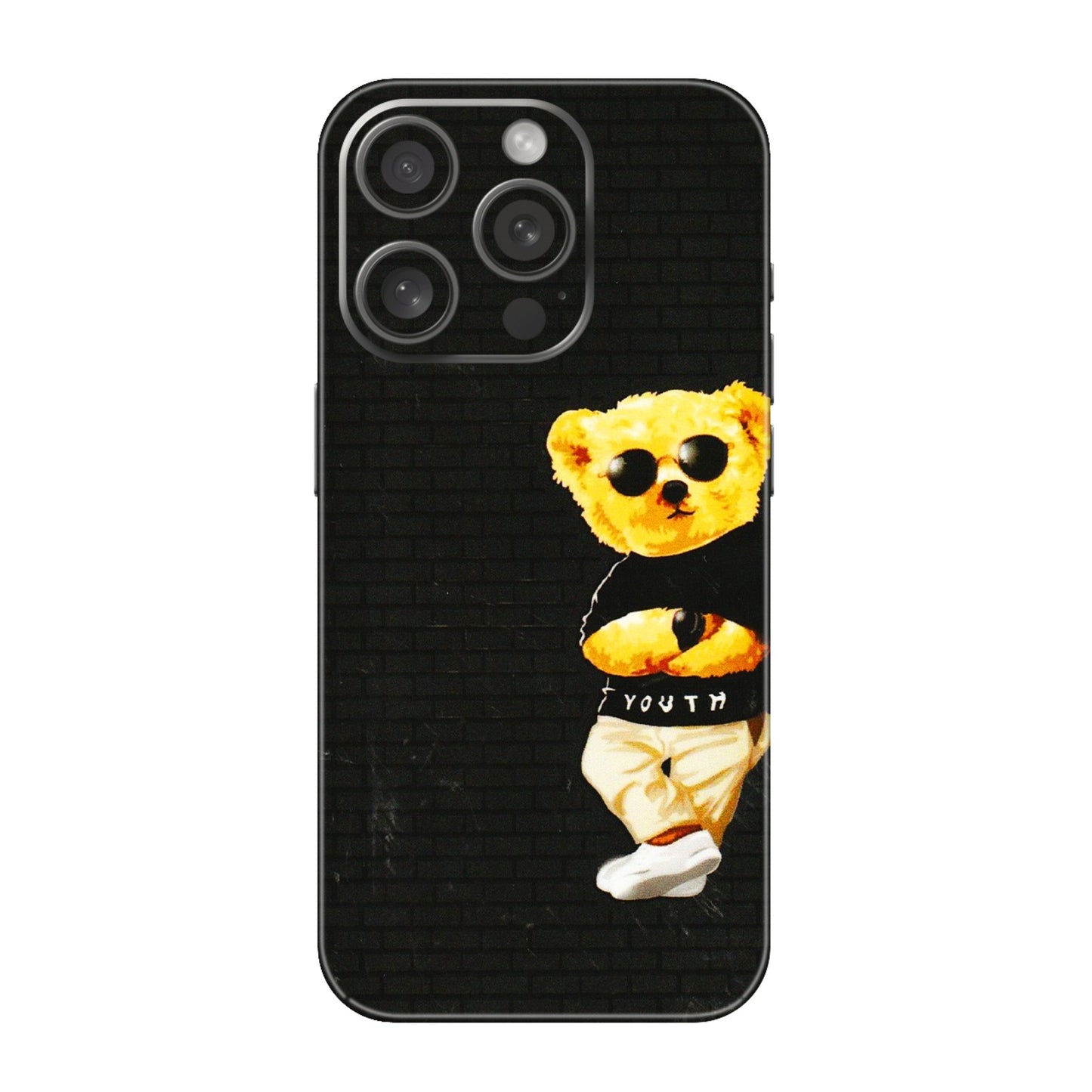 Apple iPhone Skins (All Models) - Classy Teddy Bear - 3D Embossed Finish (L-116) iPhone 15 Pro