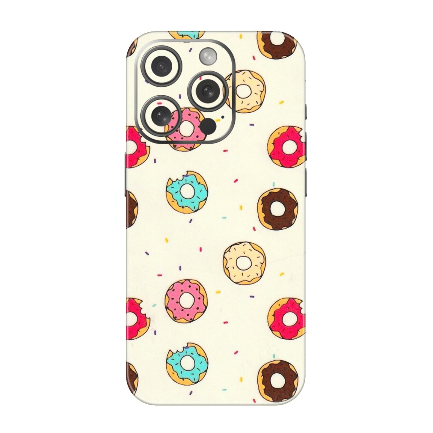 Apple iPhone Skins (All Models) - Mini Donuts Doodle Art - 3D Embossed Finish (L-122) iPhone 15 Pro