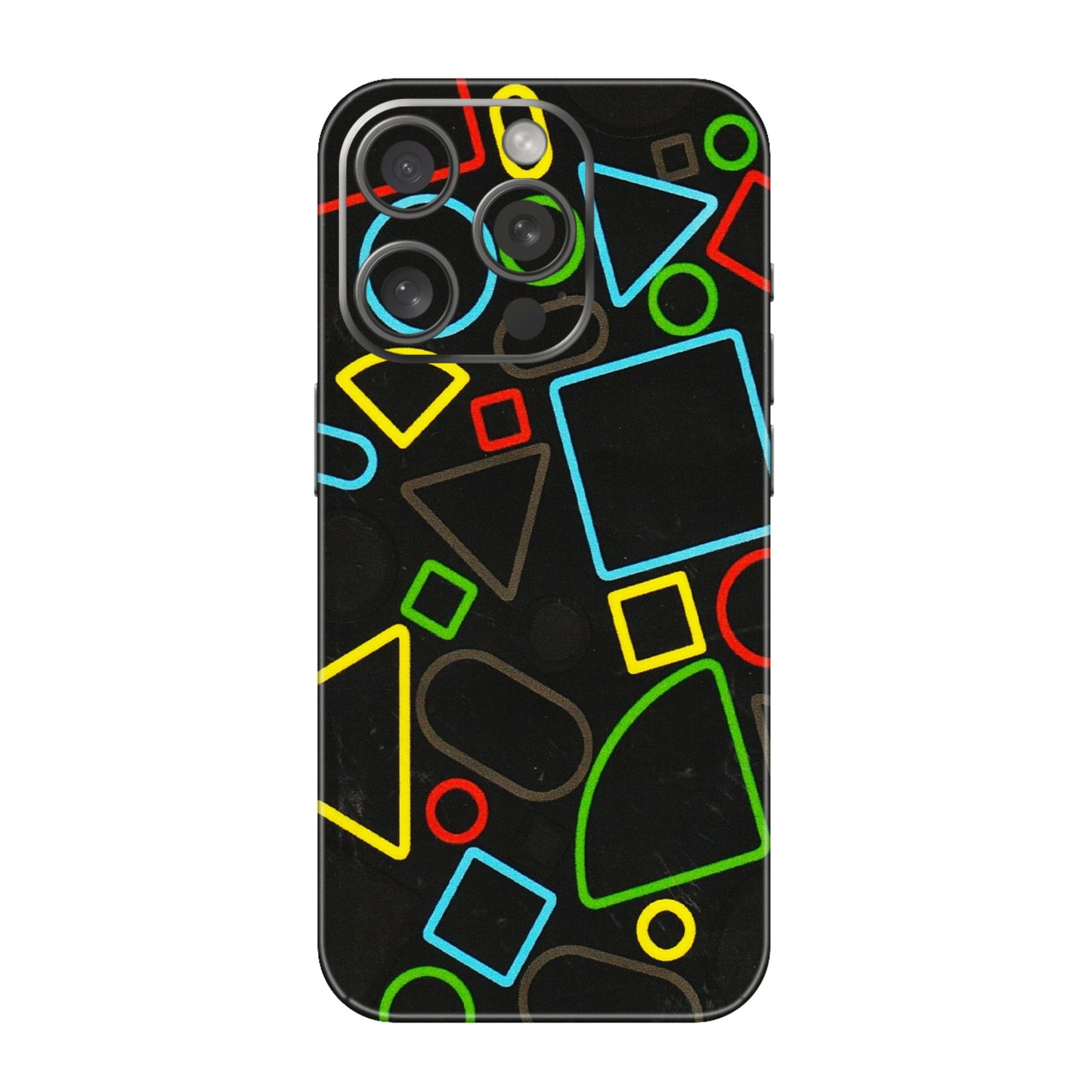 Apple iPhone Skins (All Models) - Black Shapes - 3D Embossed Finish (L-131) iPhone 15 Pro