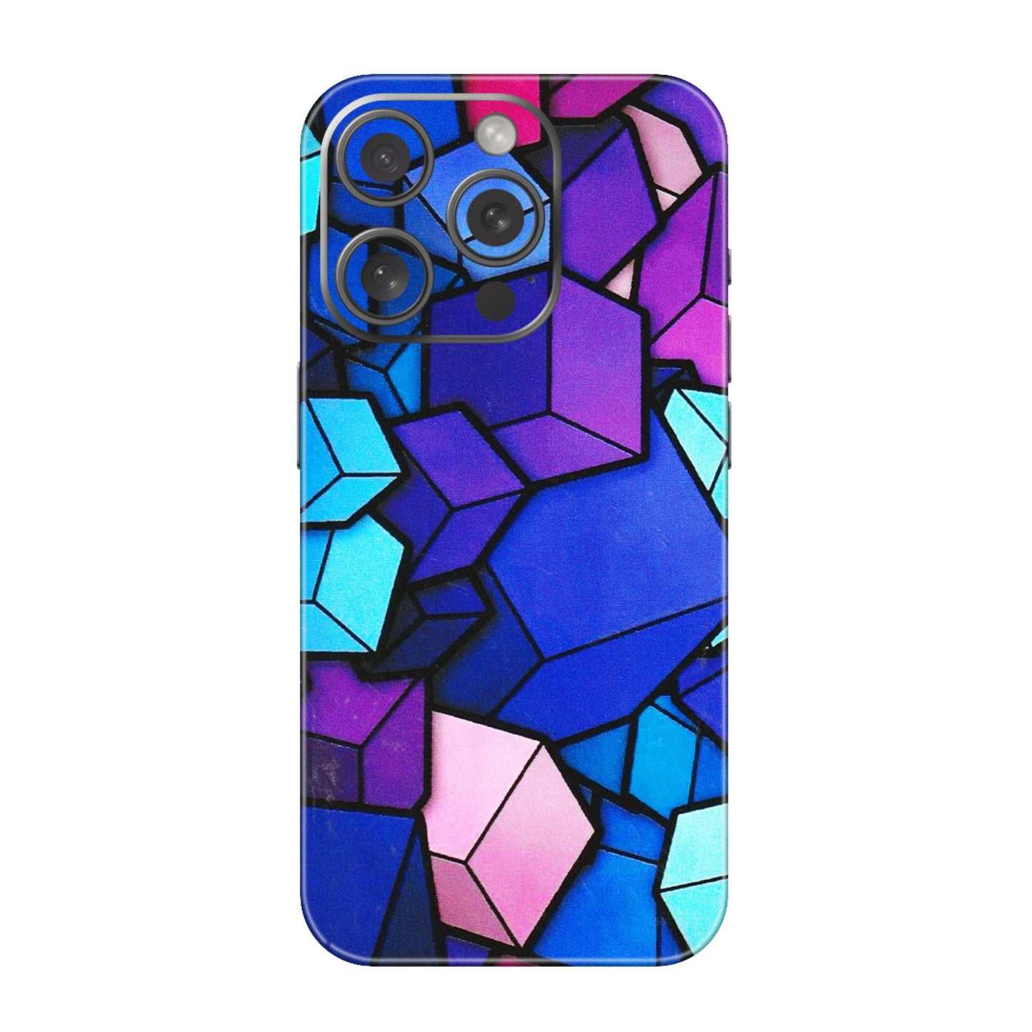 Apple iPhone Skins (All Models) - Cube Doodle - 3D Embossed Finish (L-141) iPhone 15 Pro