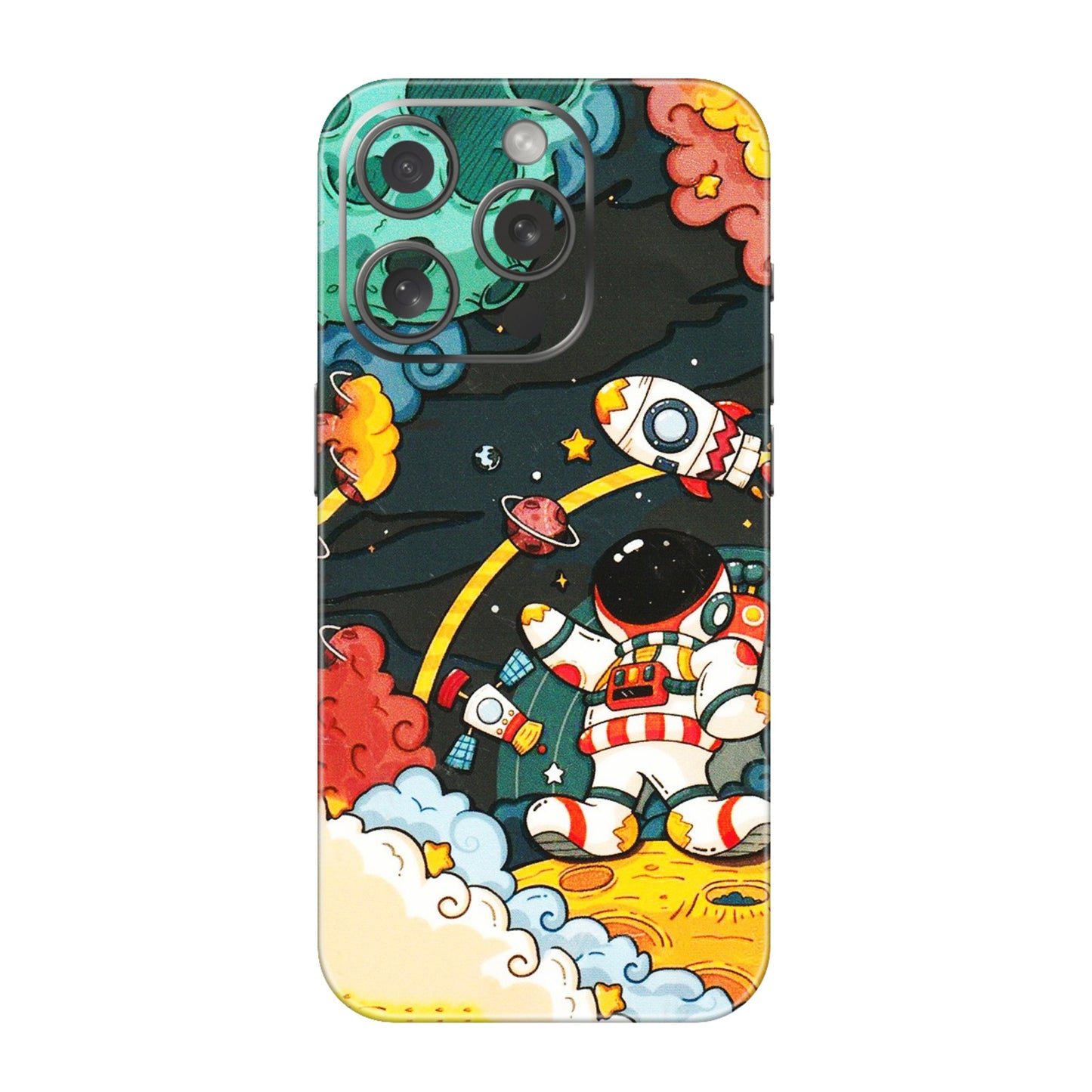 Apple iPhone Skins (All Models) - Astronauts & Spaceship - 3D Embossed Finish (L-145) iPhone 15 Pro