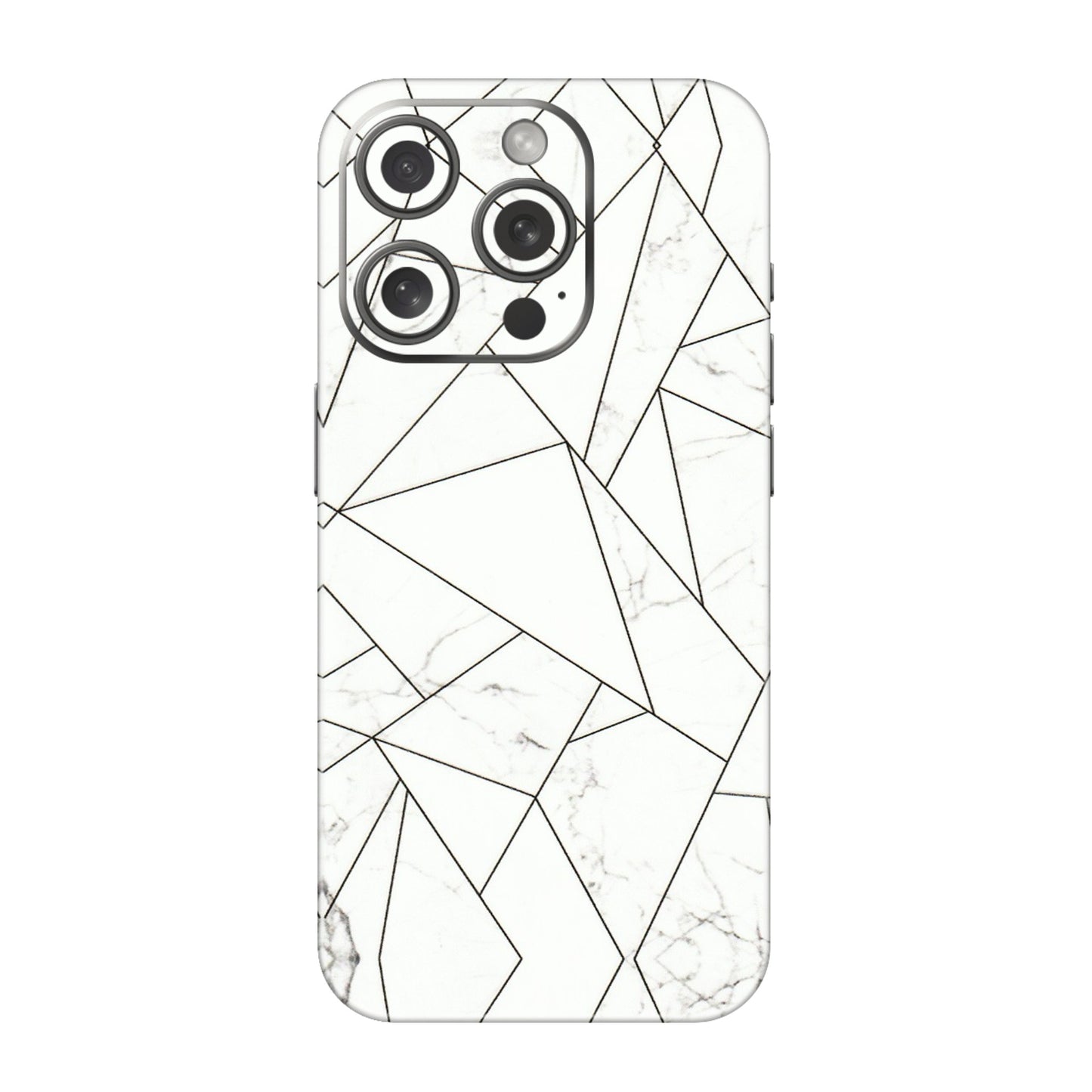 Apple iPhone Skins (All Models) - Luxury White Marble Effect - 3D Embossed Finish (L-168) iPhone 15 Pro