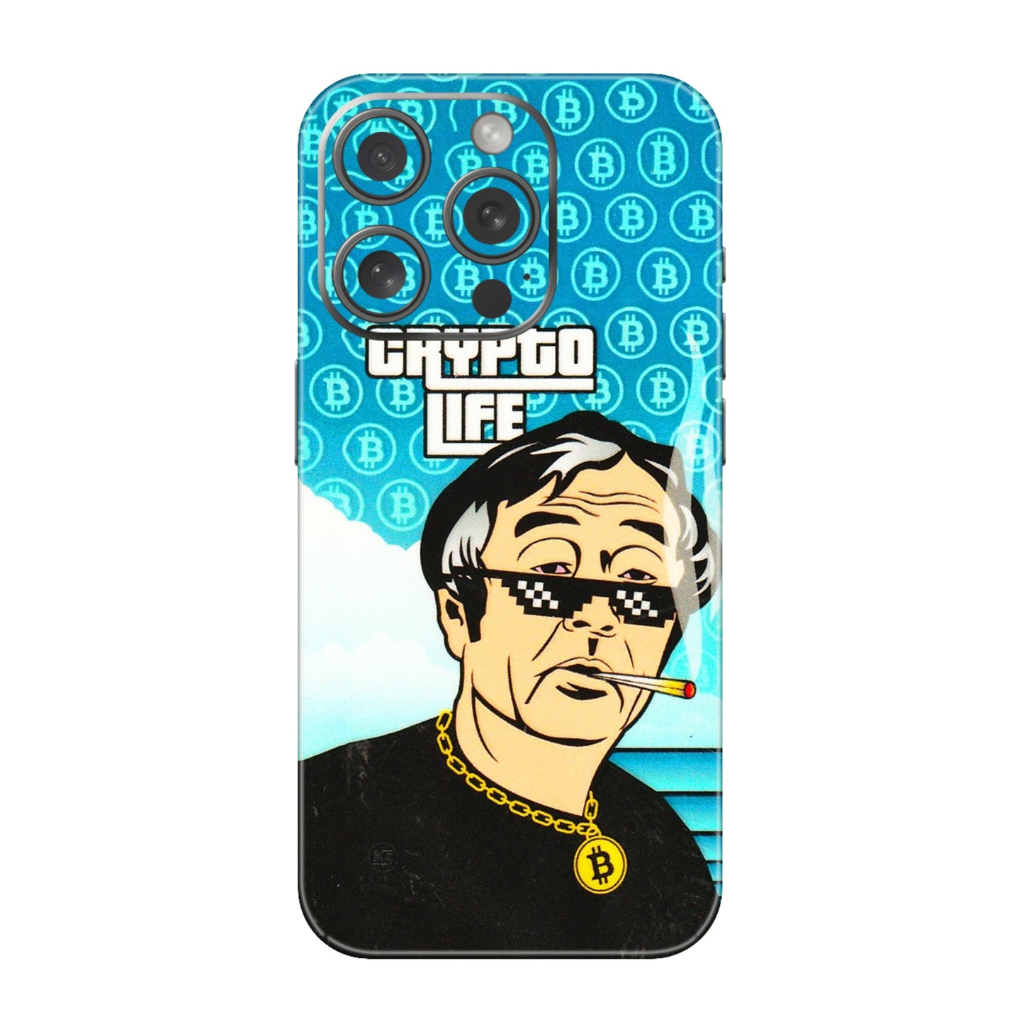 Apple iPhone Skins (All Models) - Crypto Thug Life - 3D Embossed Finish (L-179) iPhone 15 Pro