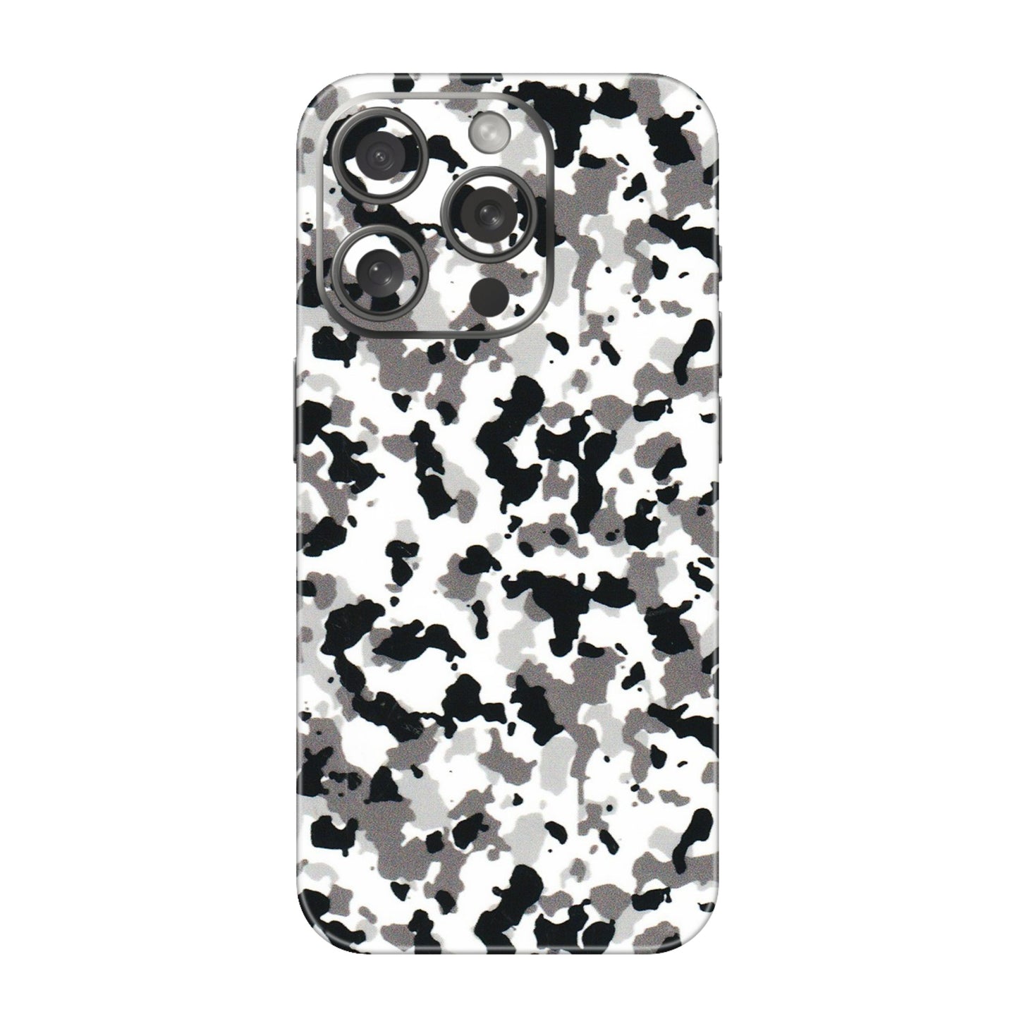 Apple iPhone Skins (All Models) - White Black Camouflage - 3D Embossed Finish (L-18) iPhone 15 Pro