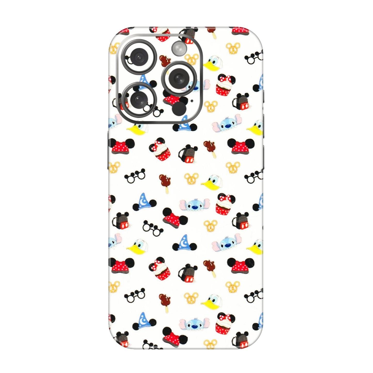 Apple iPhone Skins (All Models) - Minnie Mouse & Donald Doodles s - 3D Embossed Finish (L-194) iPhone 15 Pro