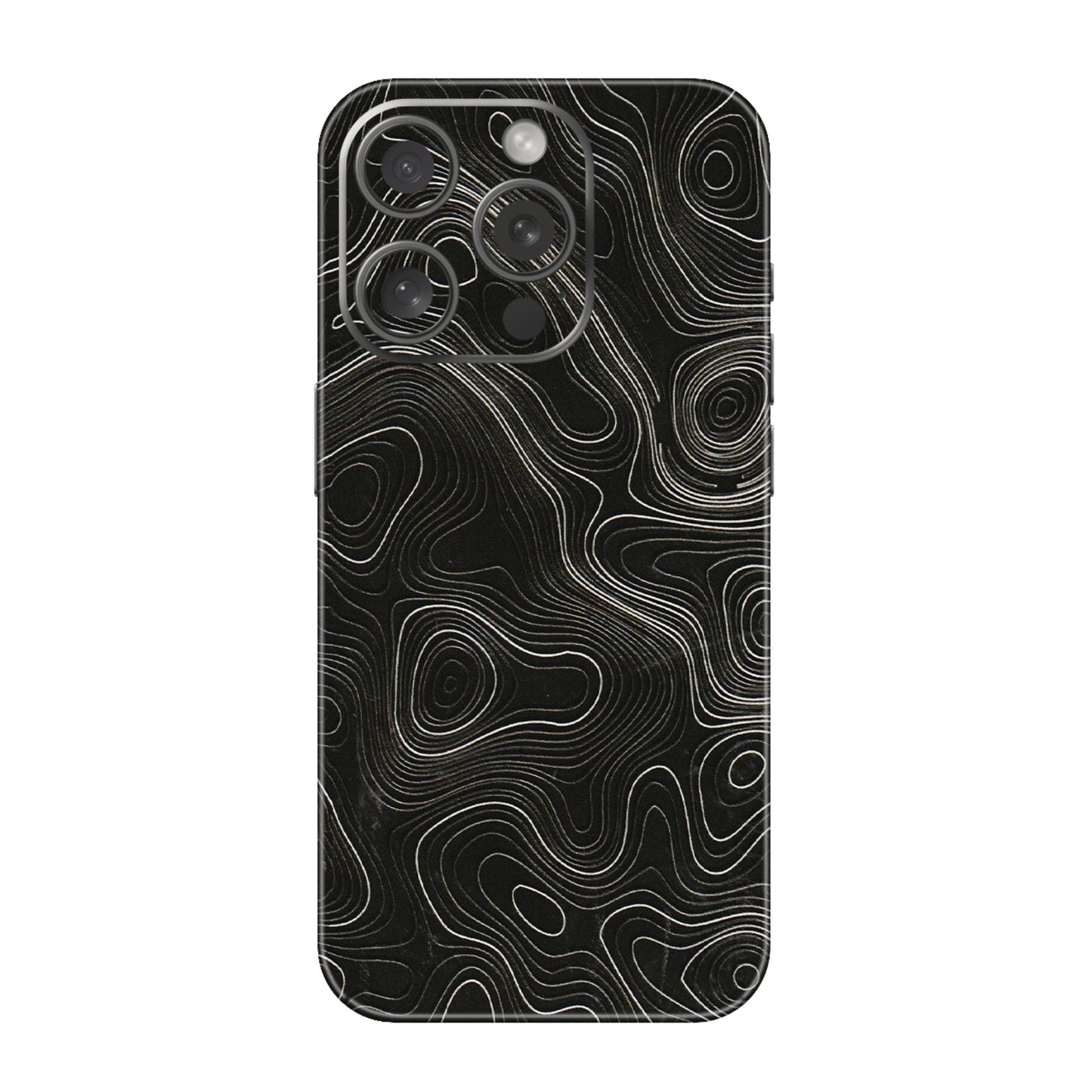 Apple iPhone Skins (All Models) - Black Swirl - 3D Embossed Finish (L-196) iPhone 15 Pro