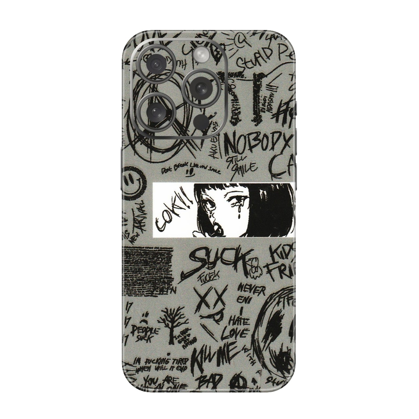Apple iPhone Skins (All Models) - Never Have Love Anime - 3D Embossed Finish (L-260) iPhone 15 Pro
