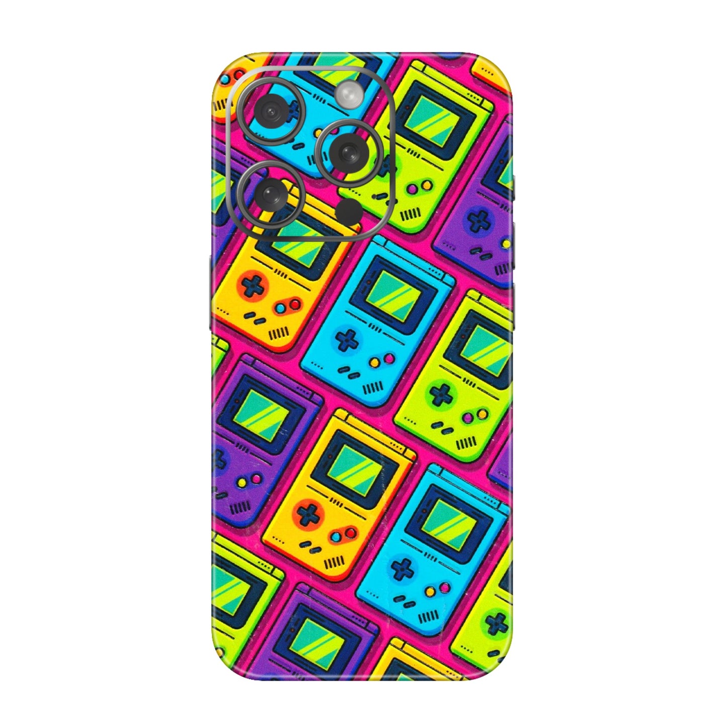 Apple iPhone Skins (All Models) - Gameboy Colourful - 3D Embossed Finish (L-266) iPhone 15 Pro