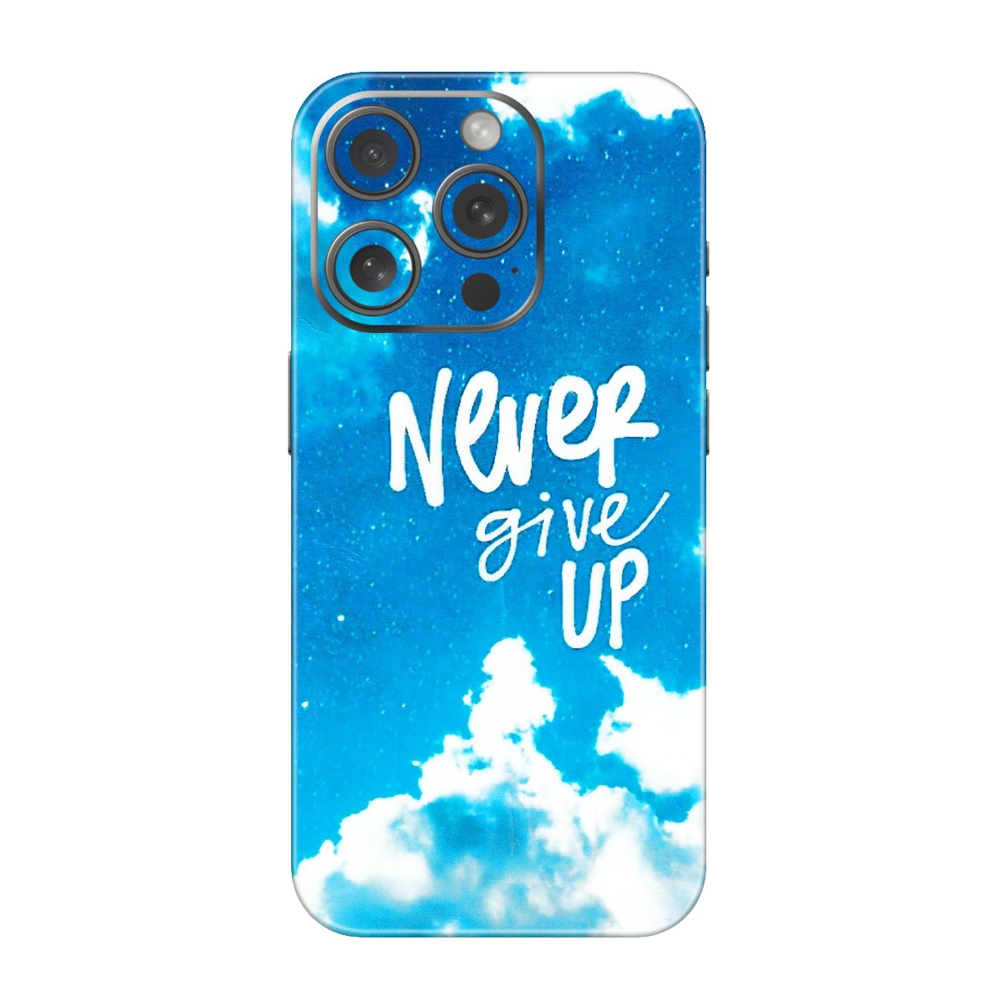 Apple iPhone Skins (All Models) - Never Give Up - 3D Embossed Finish (L-279) iPhone 15 Pro