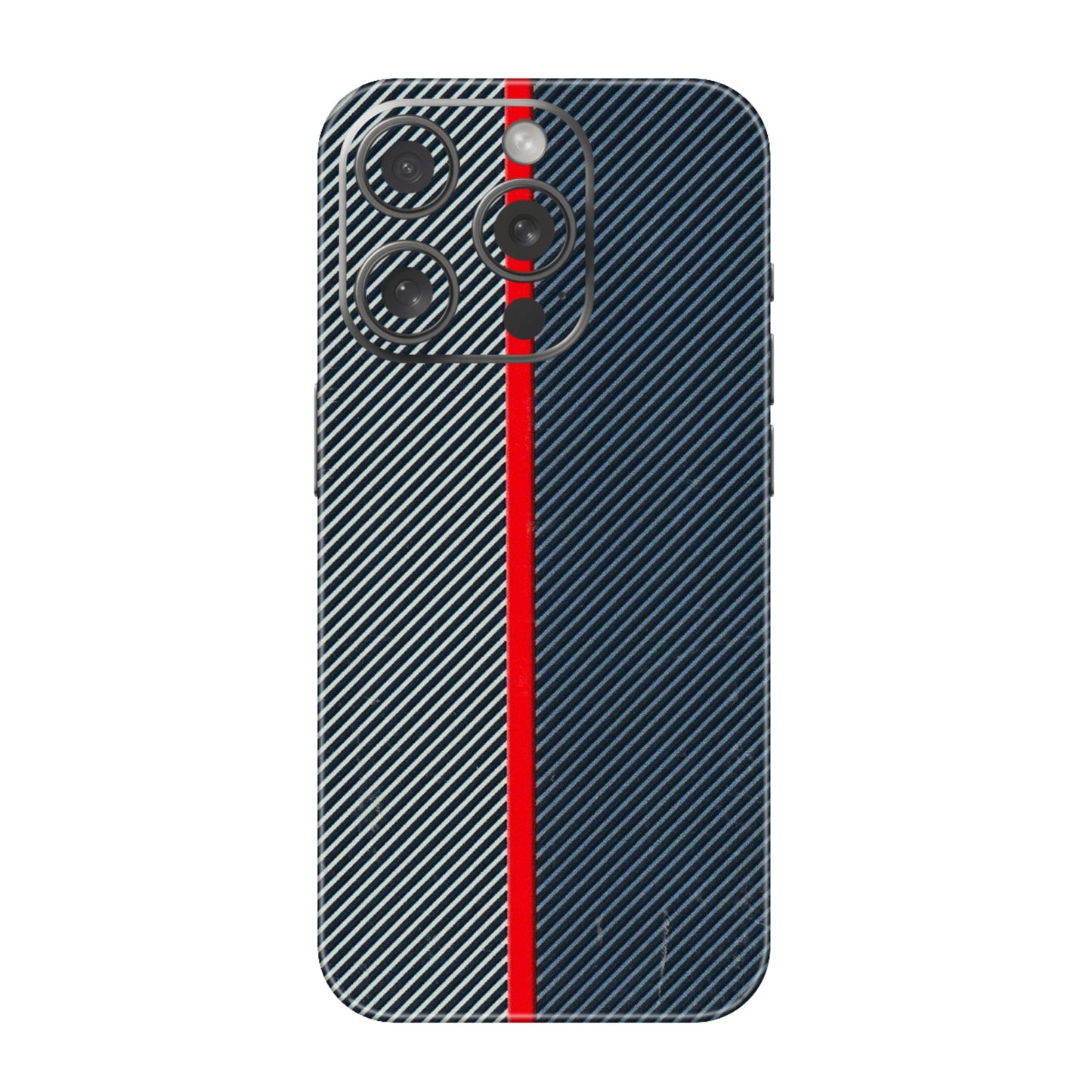 Apple iPhone Skins (All Models) - Blue Sober Lines - 3D Embossed Finish (L-305) iPhone 15 Pro